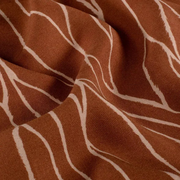 Rust Abstract Viscose Twill