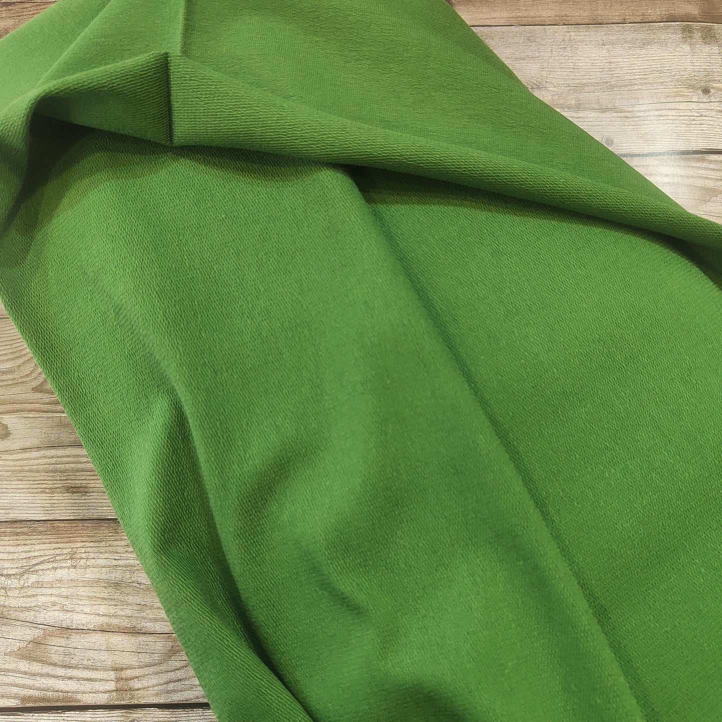 Forest Green Plain French Terry Loopback Cotton Jersey