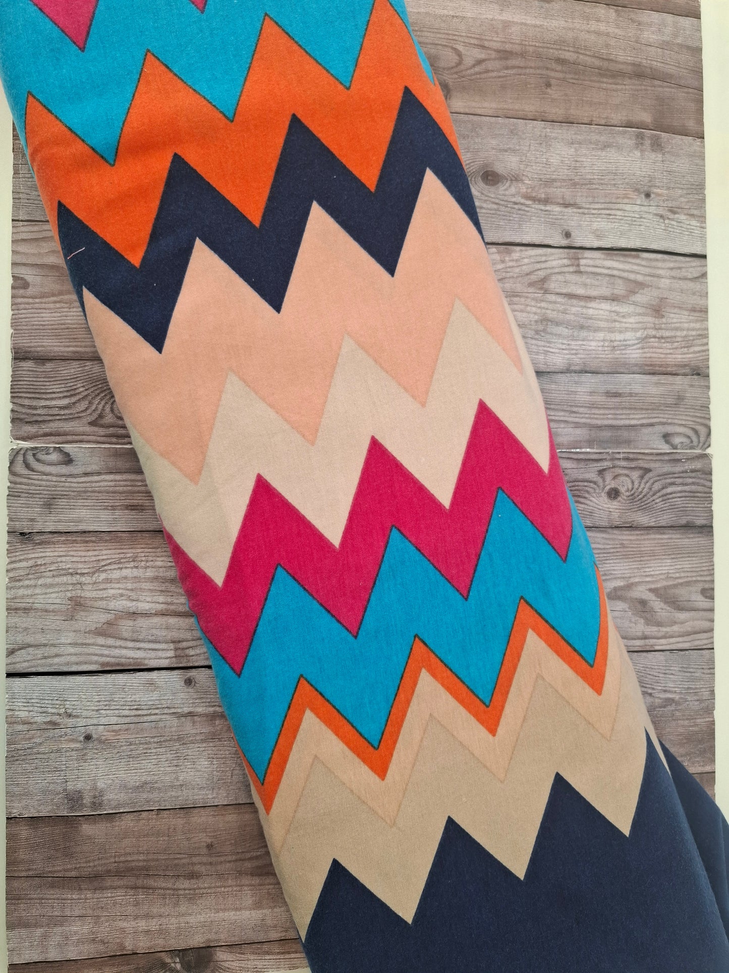 Zig Zag Viscose Jersey Blue