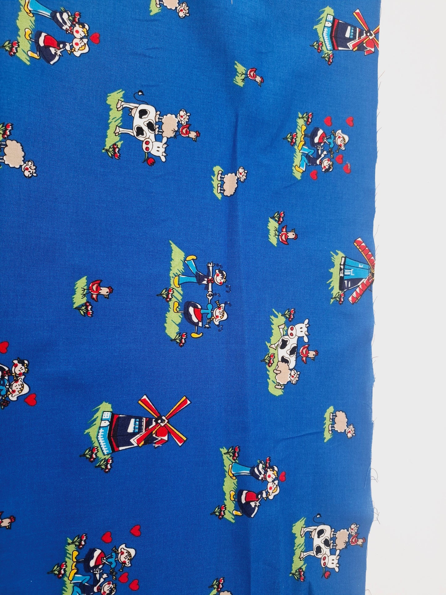 Dutch Love on Blue Cotton