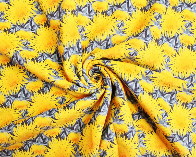 Yellow Floral Corduroy