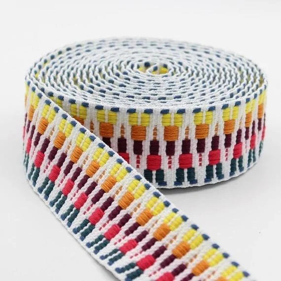 Rainbow Zig Zag 38mm Webbing Strap