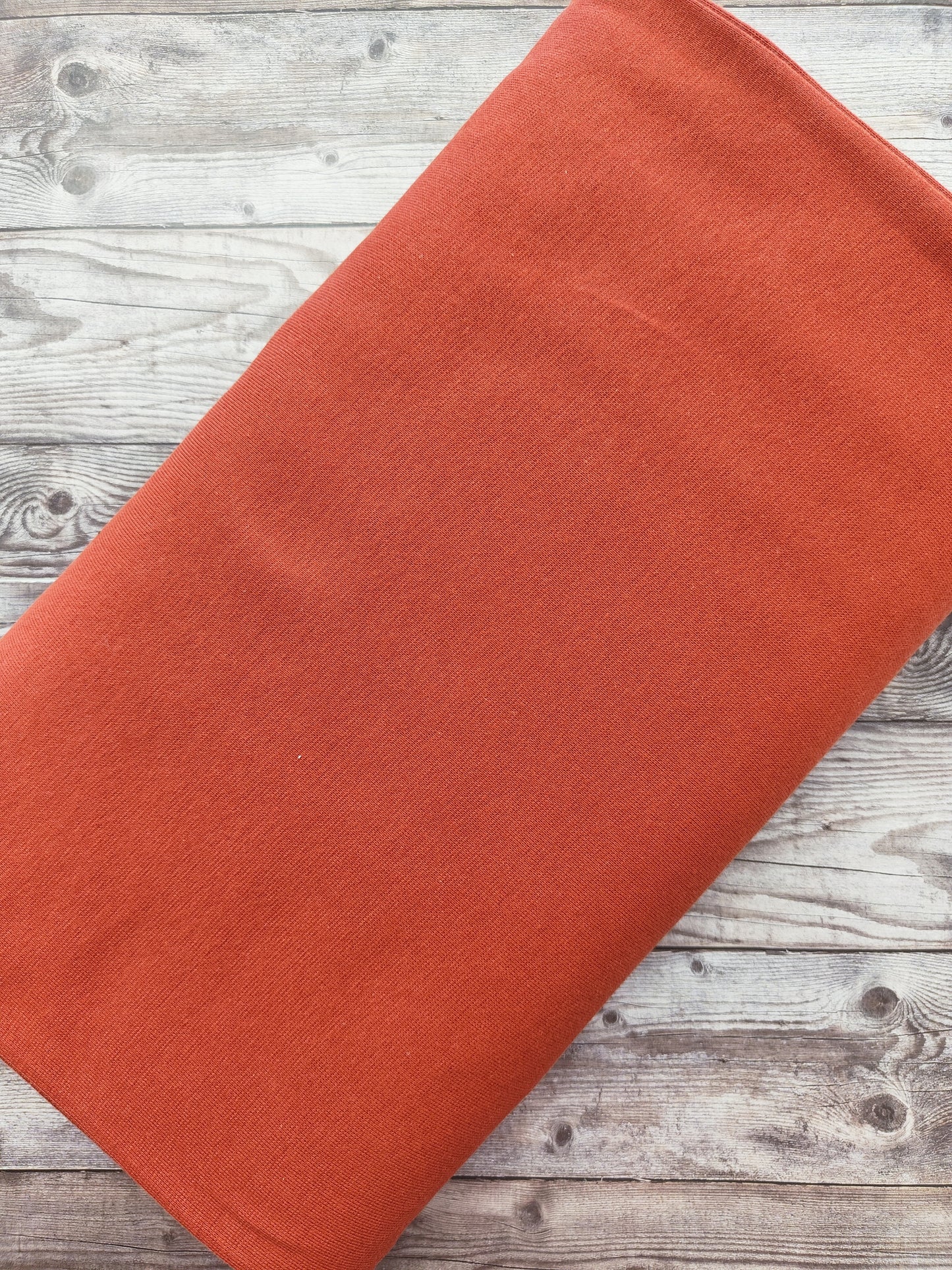 GOTS Terracota Orange Tubular Cotton Ribbing Jersey