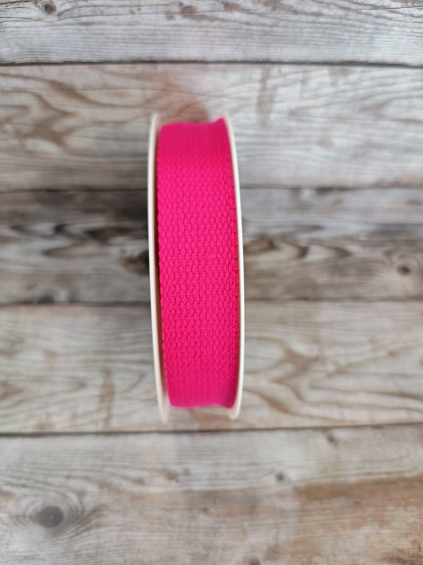 Fuchsia Cotton Basket Weave Webbing 30mm