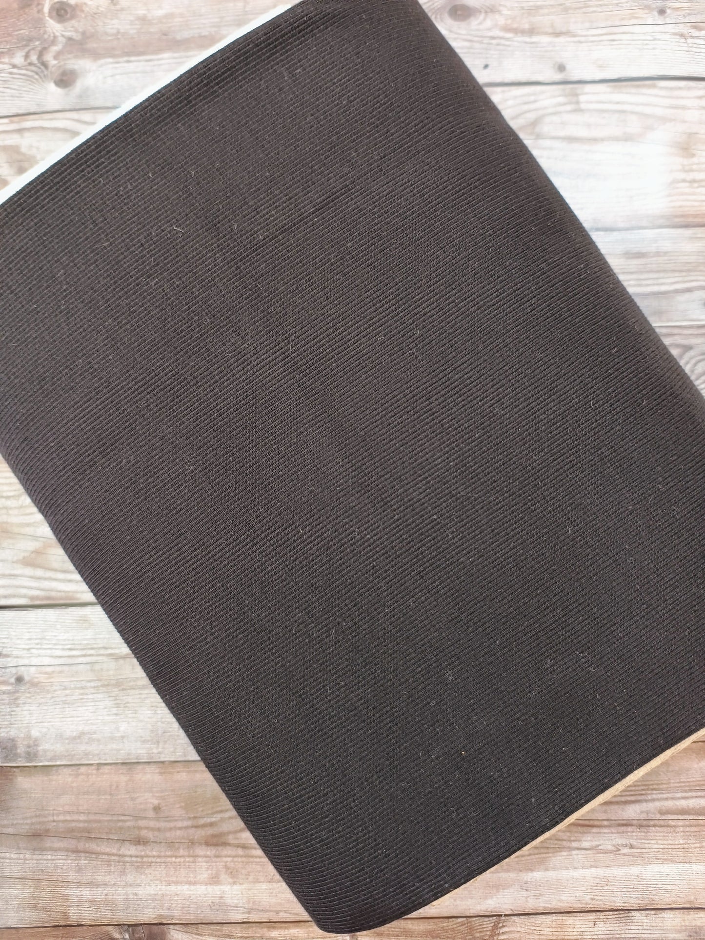 Ribbed Black Tubular Cotton Ribbing Jersey