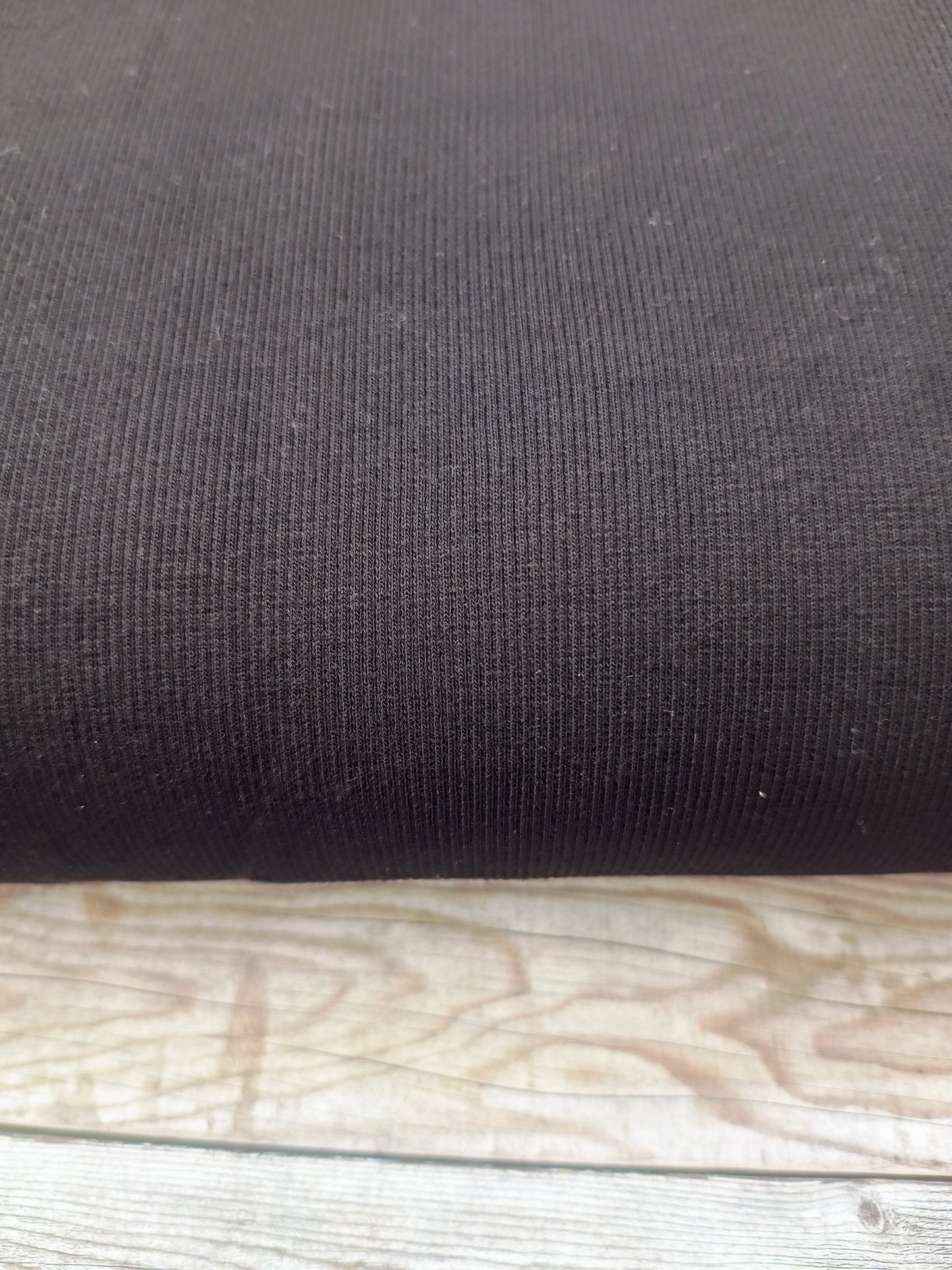 Ribbed Black Tubular Cotton Ribbing Jersey