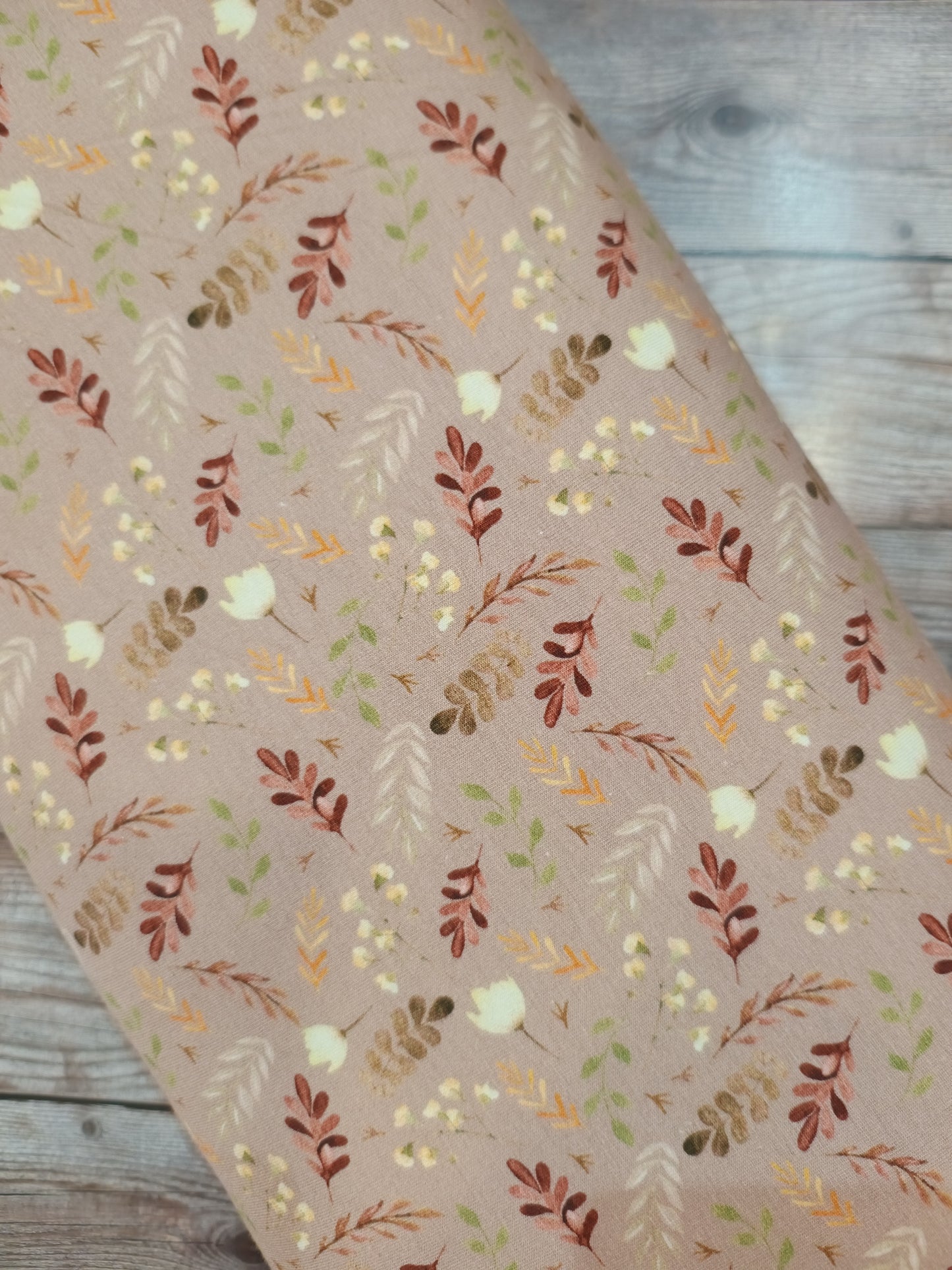 Autumnal Leaves Cotton Jersey