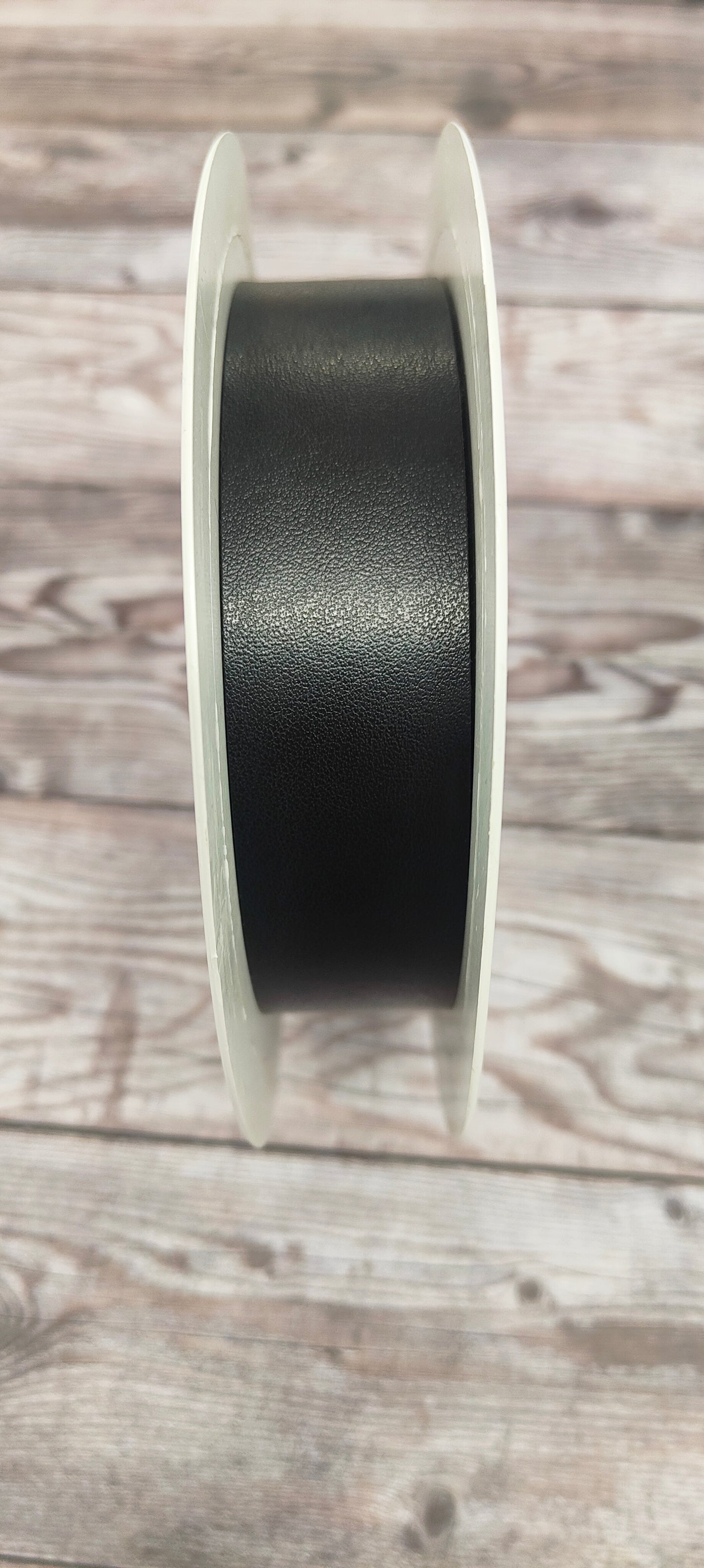 Black Faux Leather Flat Bias