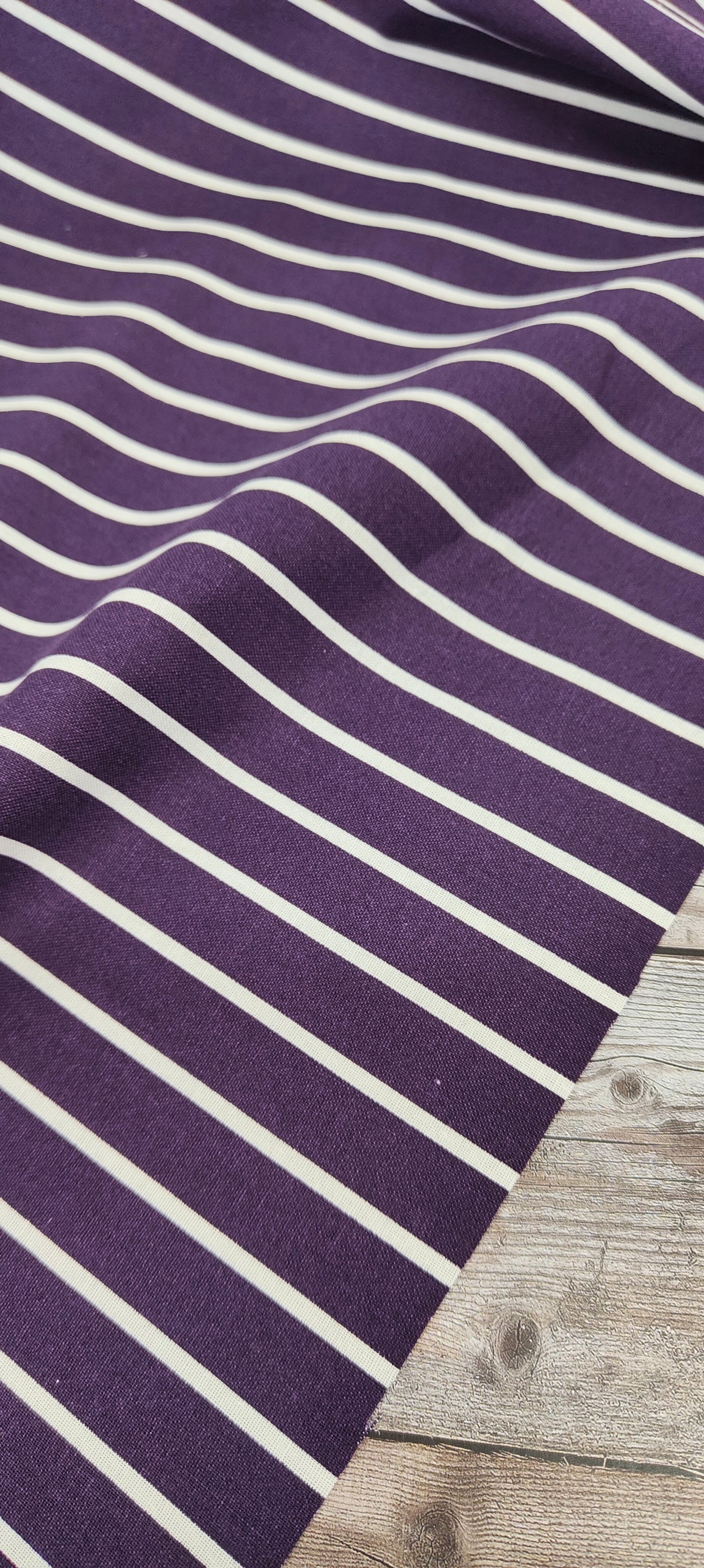 White and Carbon Stripe Cotton