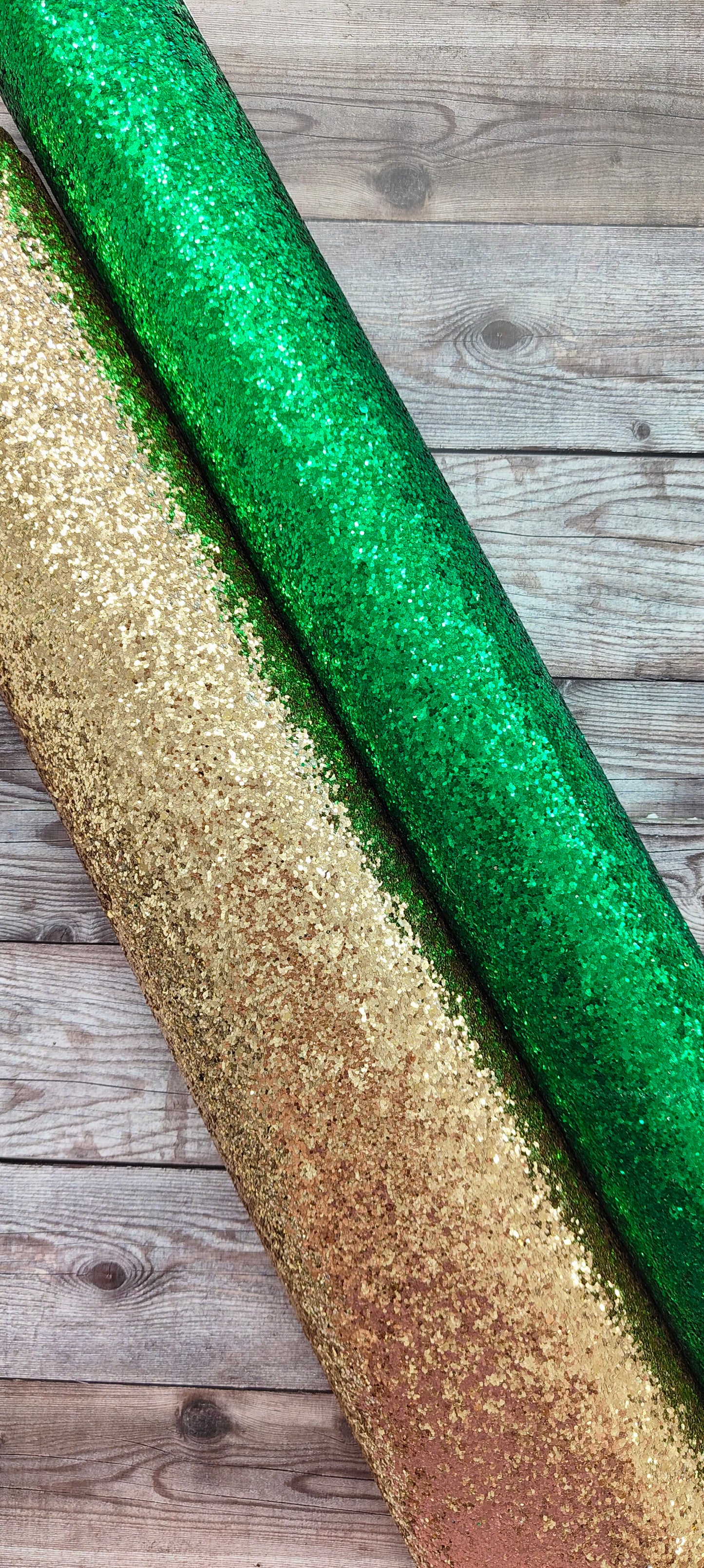 Green Chunky Glitter Faux Leather