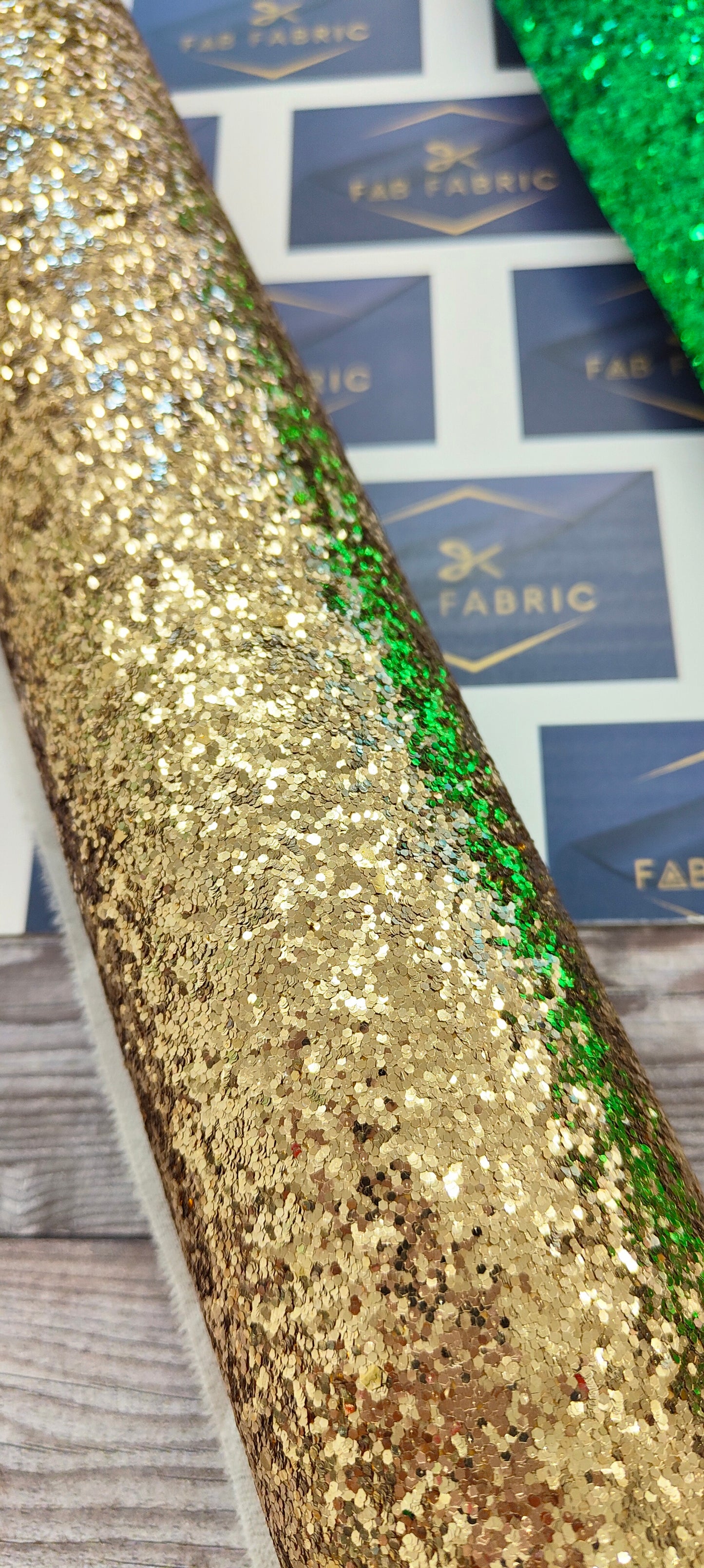 Gold Chunky Glitter Faux Leather