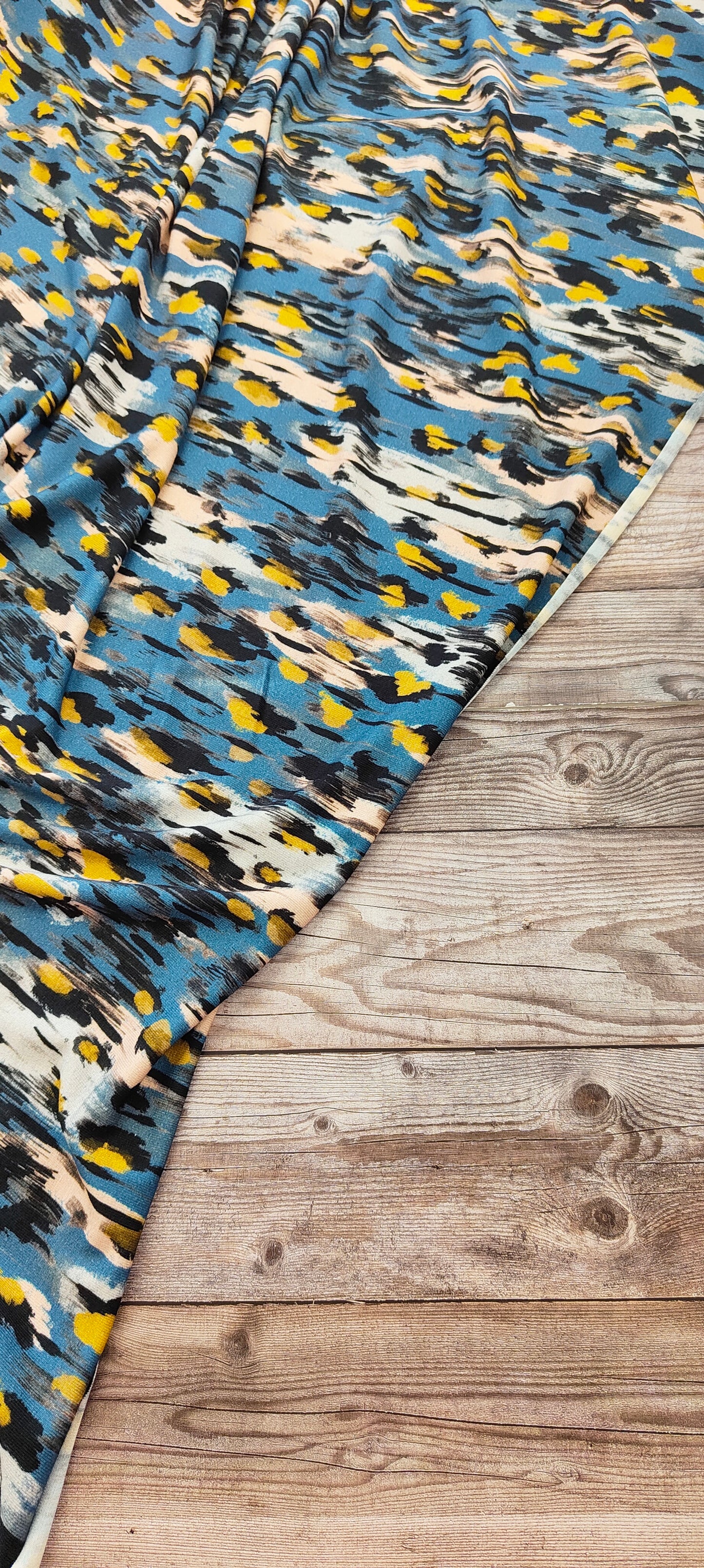 Blue Animal Print Viscose Jersey