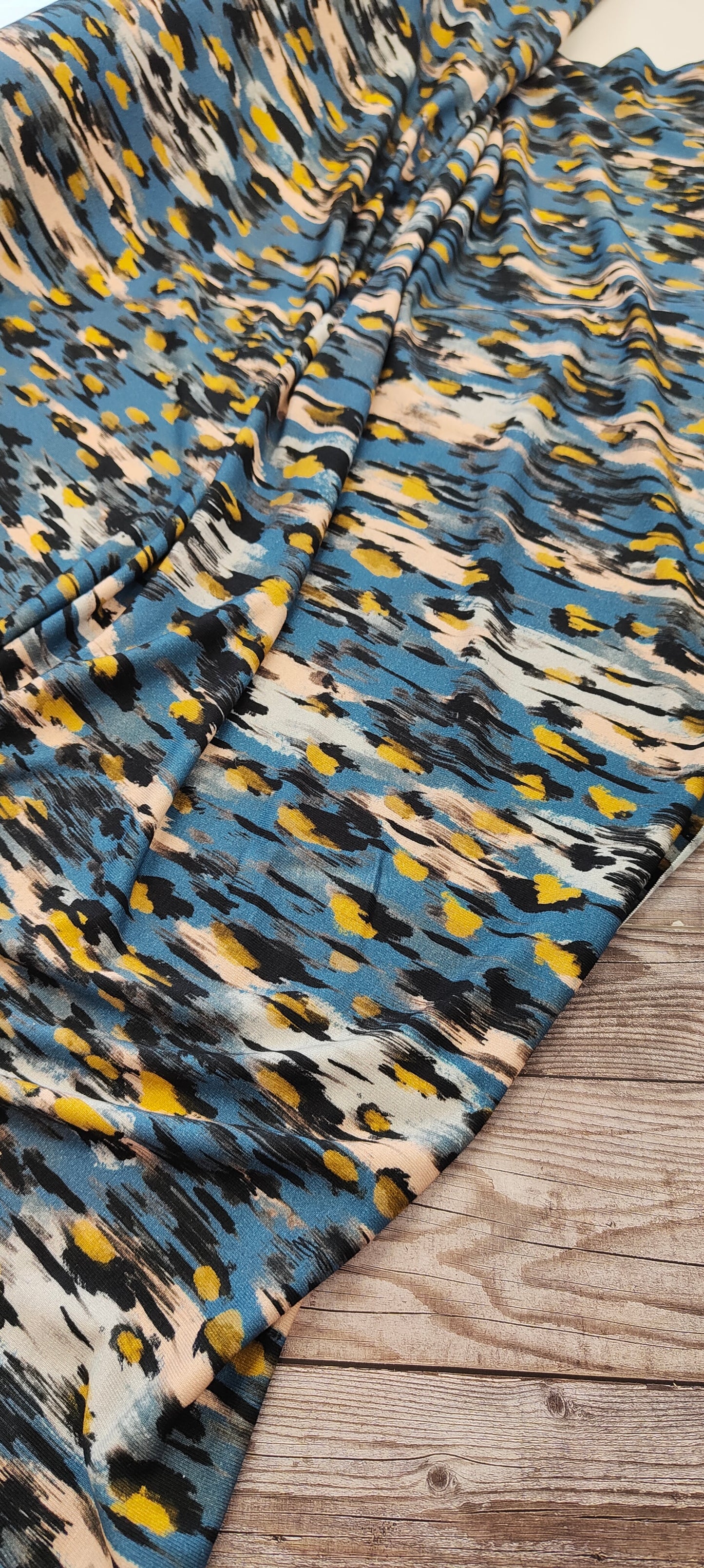 Blue Animal Print Viscose Jersey