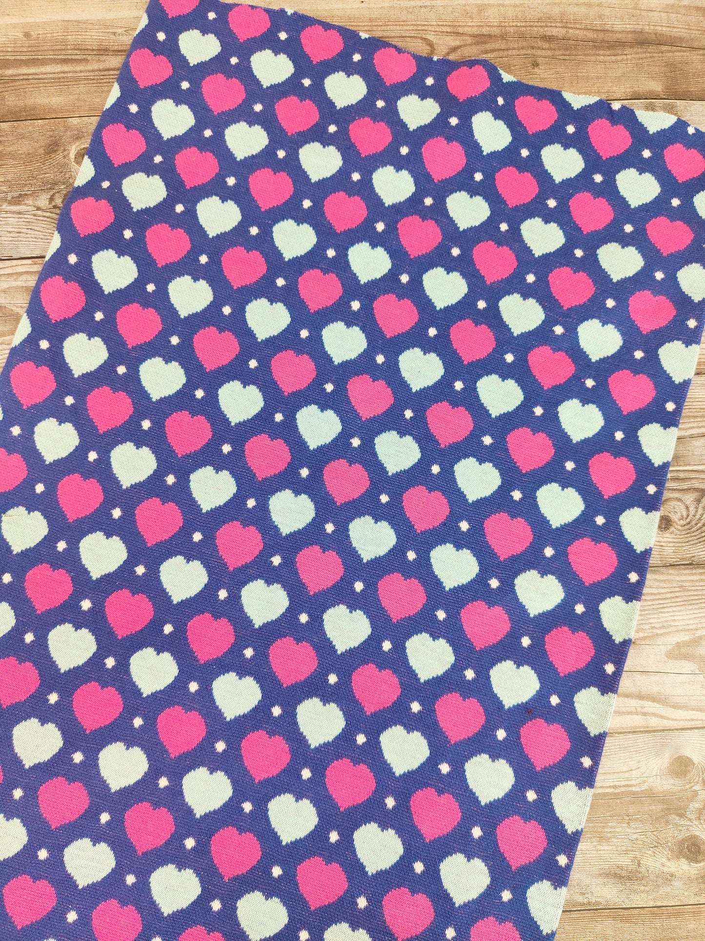 Knit Hearts Cotton Tubular Ribbing Jersey