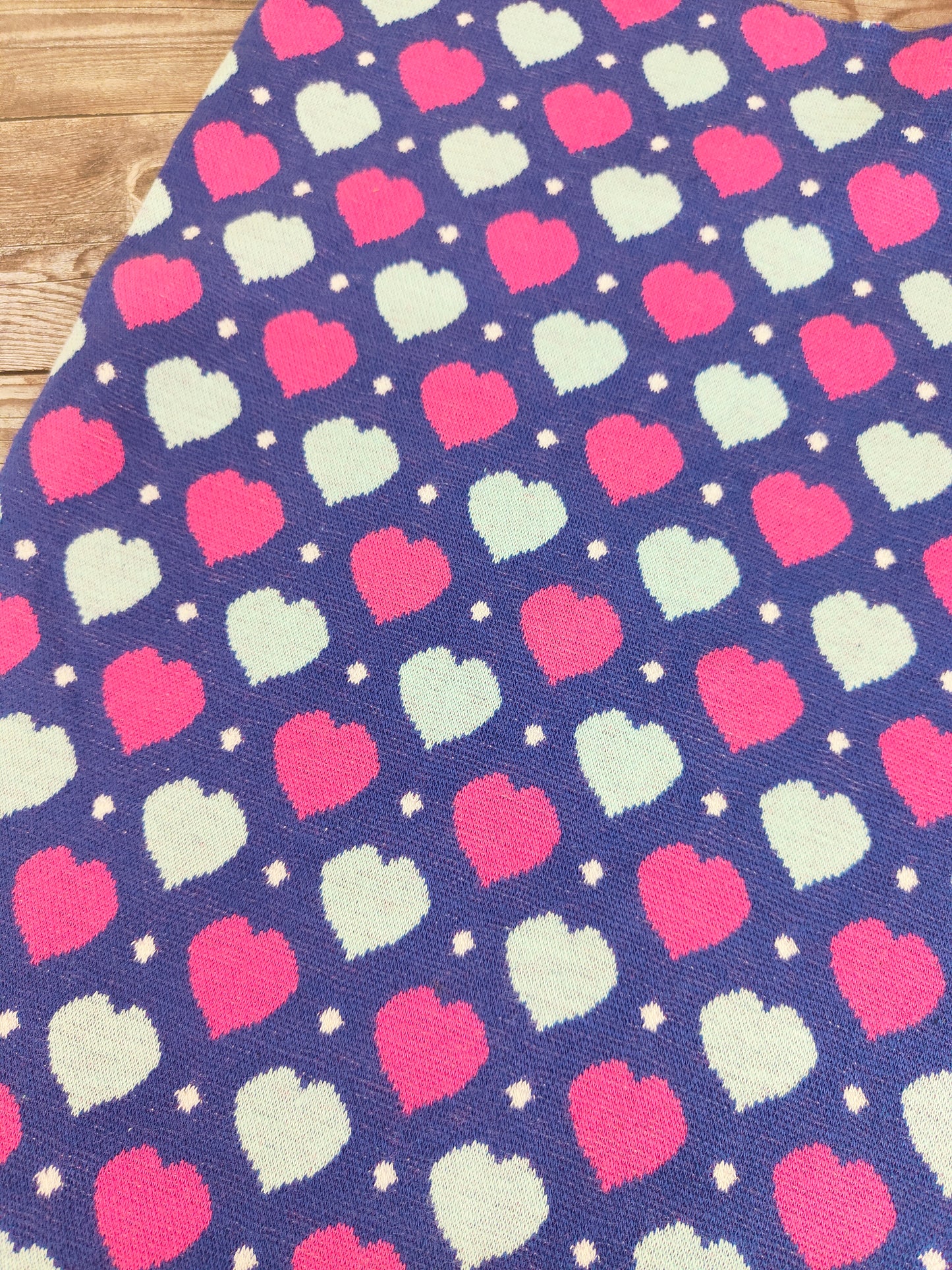 Knit Hearts Cotton Tubular Ribbing Jersey