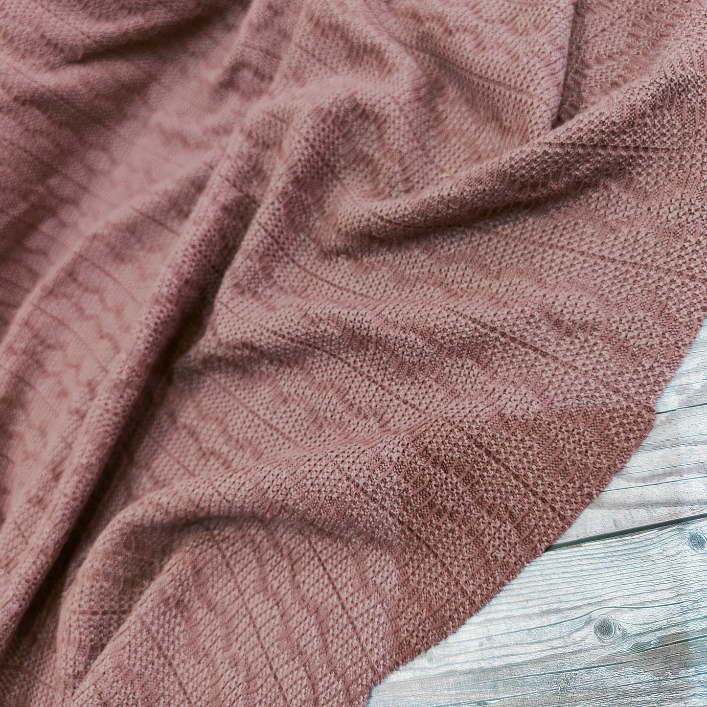 Dusky Pink Soft Stretch Cable Knit Jersey