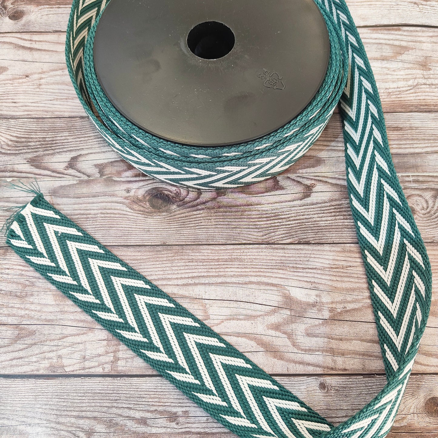 Bottle & White Chevrons 38mm Webbing Strap
