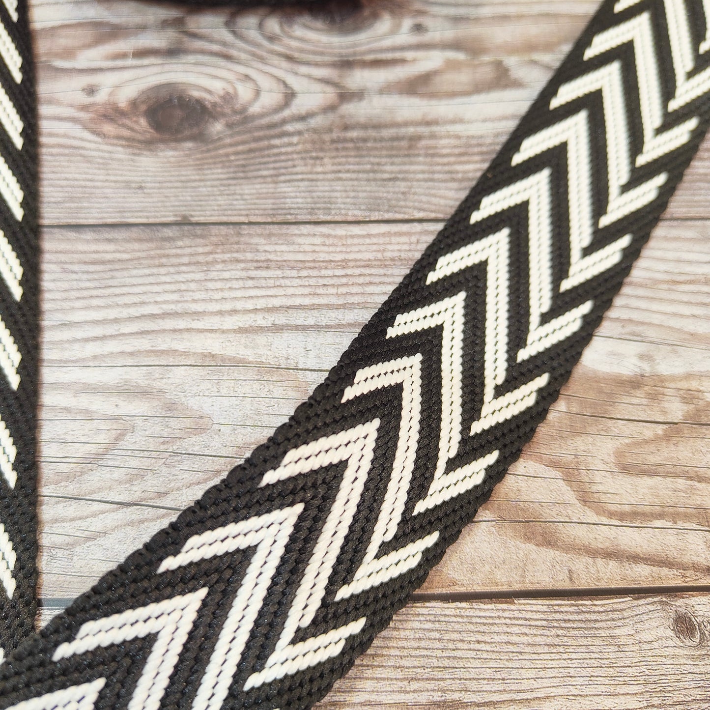 Black & White Chevrons 38mm Webbing Strap
