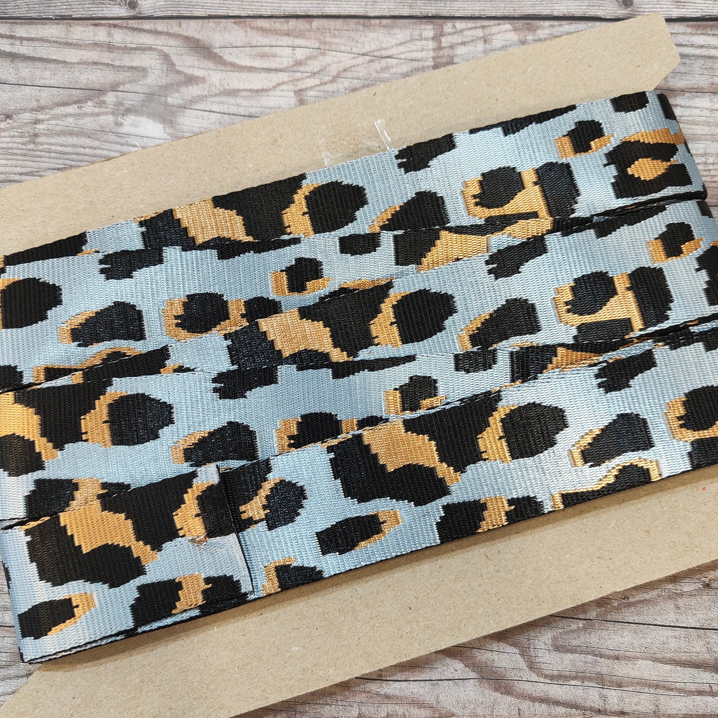 Grey Animal Print 38mm Webbing Strap
