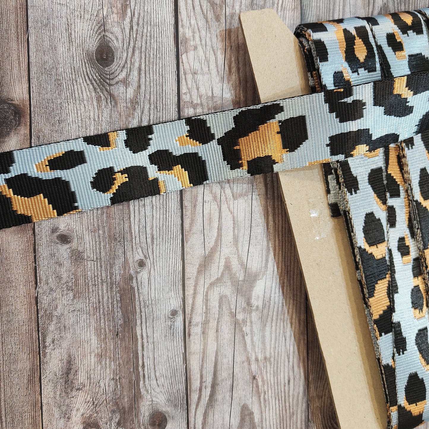Grey Animal Print 38mm Webbing Strap