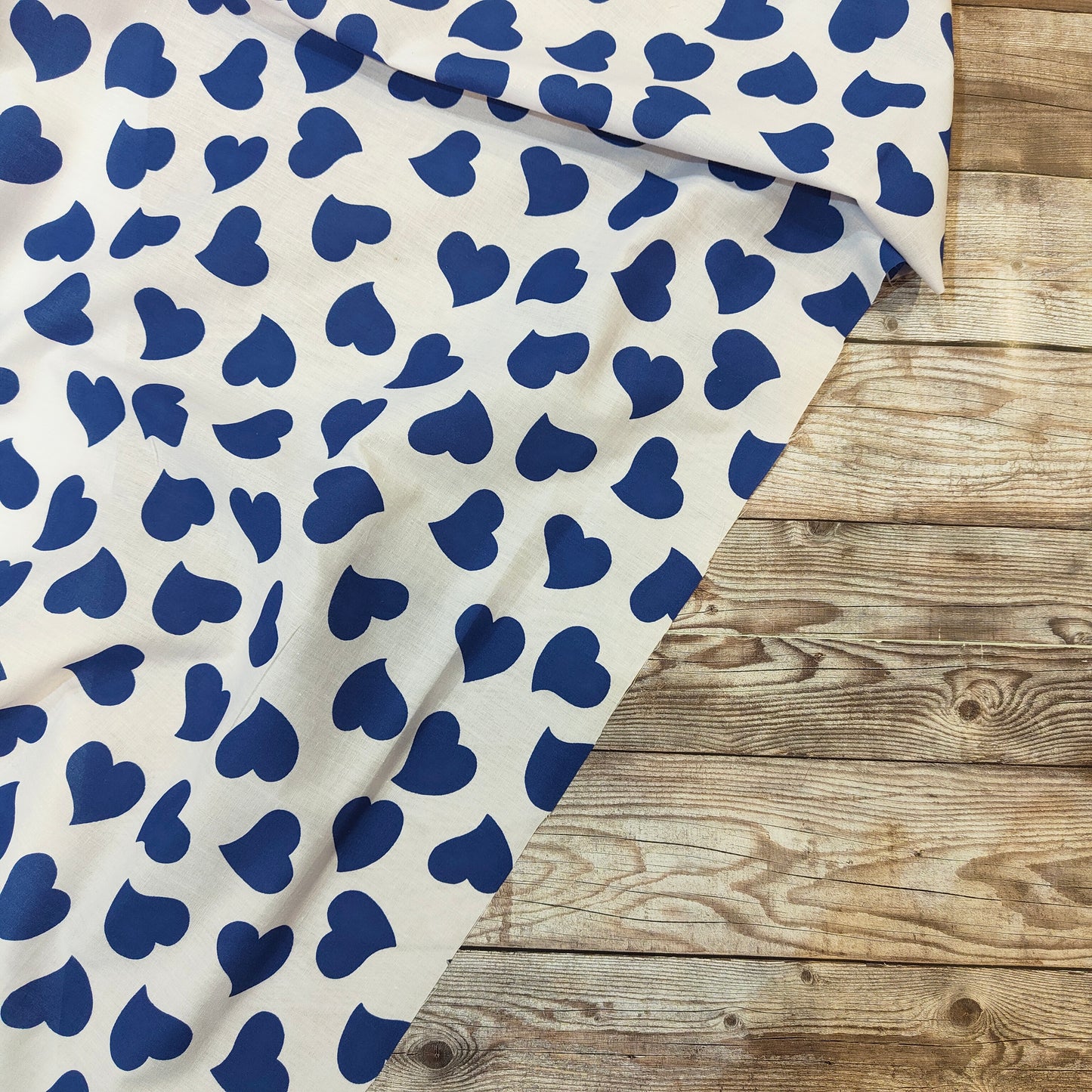 Royal Blue Heart Cotton Rich Polycotton