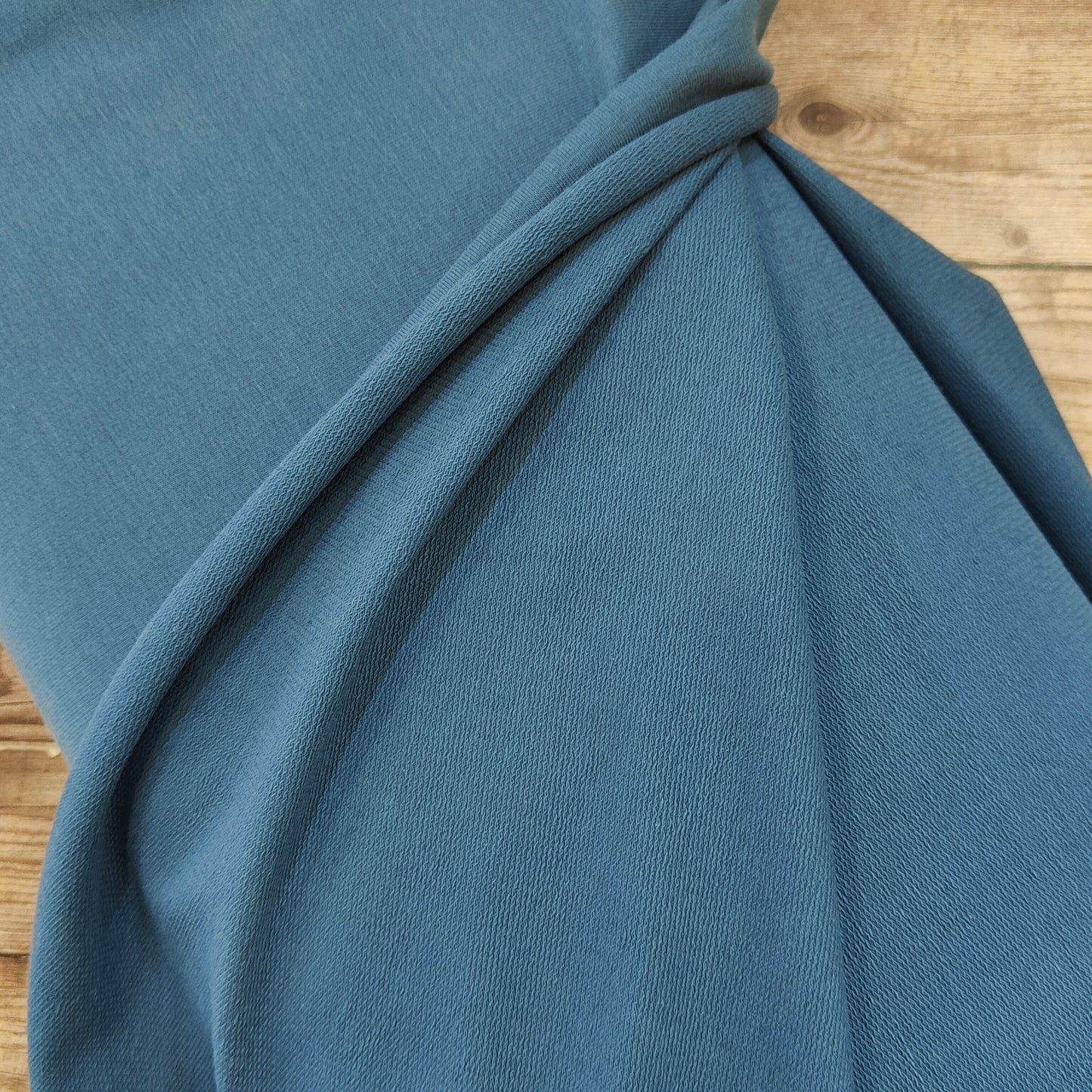 Denim Plain French Terry Loopback Cotton Jersey
