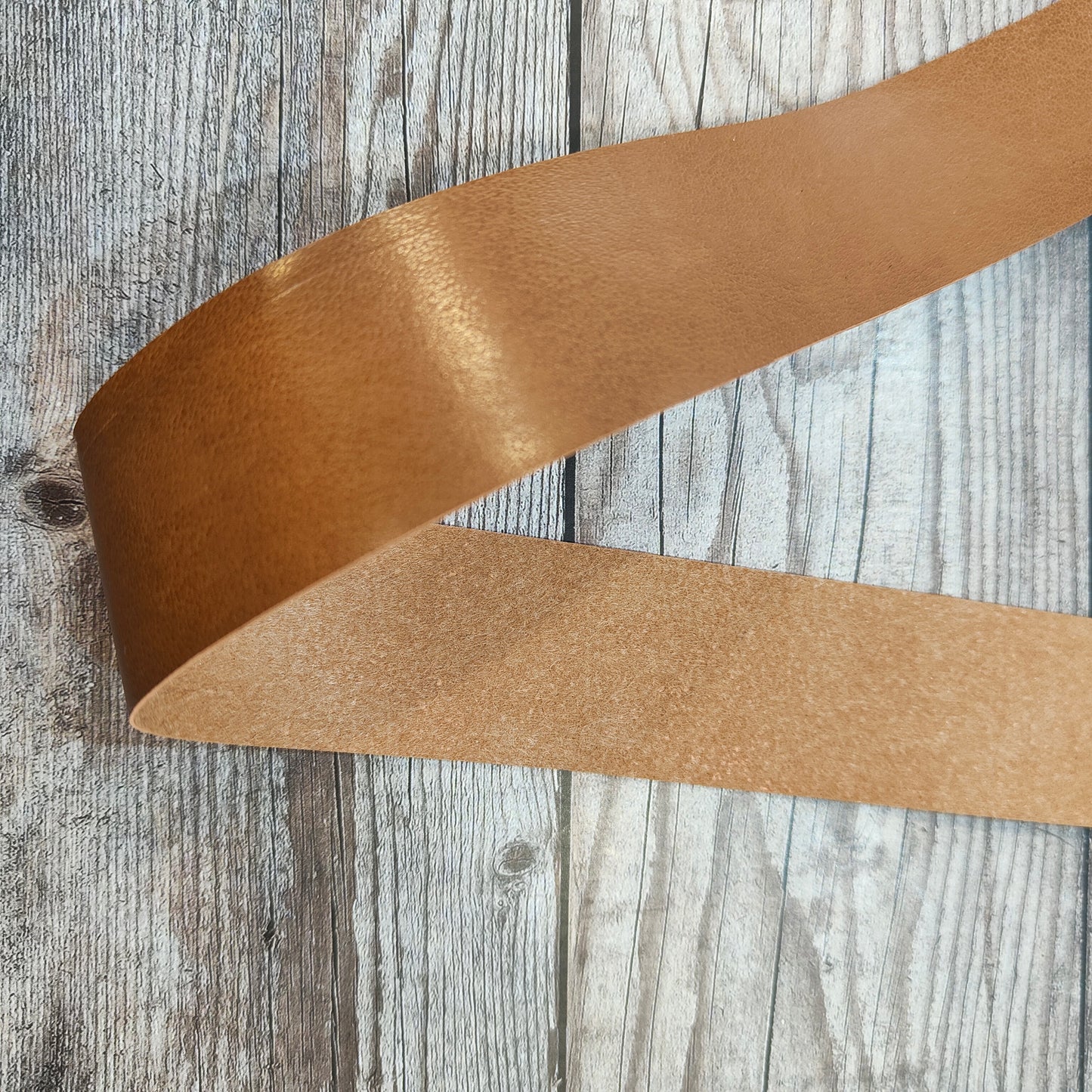 Tan Faux Leather Flat Bias