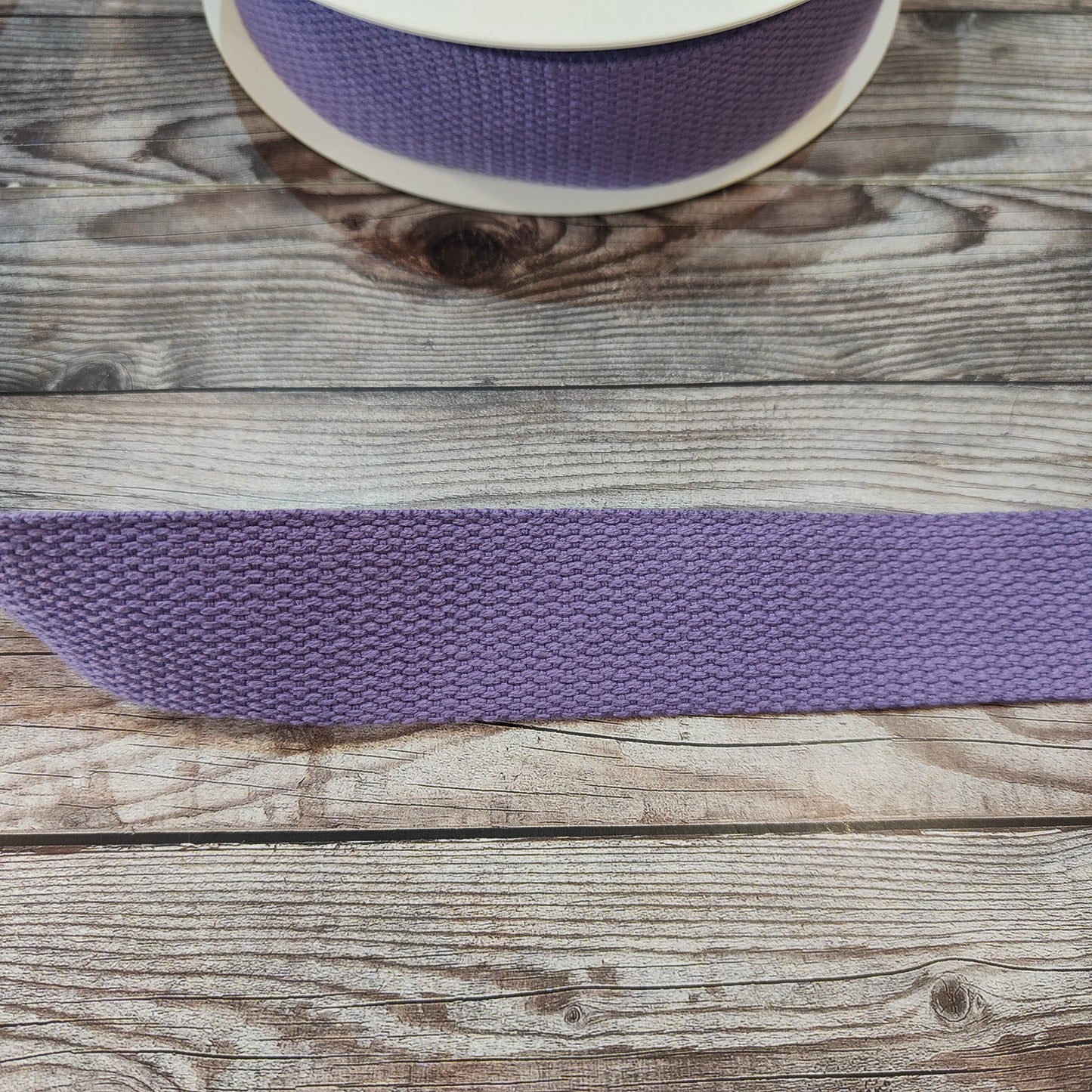 Lavender Cotton Basket Weave Webbing 30mm