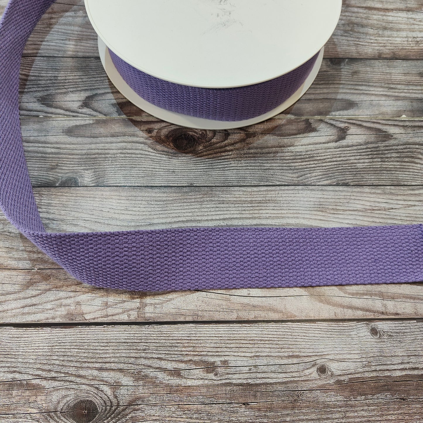 Lavender Cotton Basket Weave Webbing 30mm
