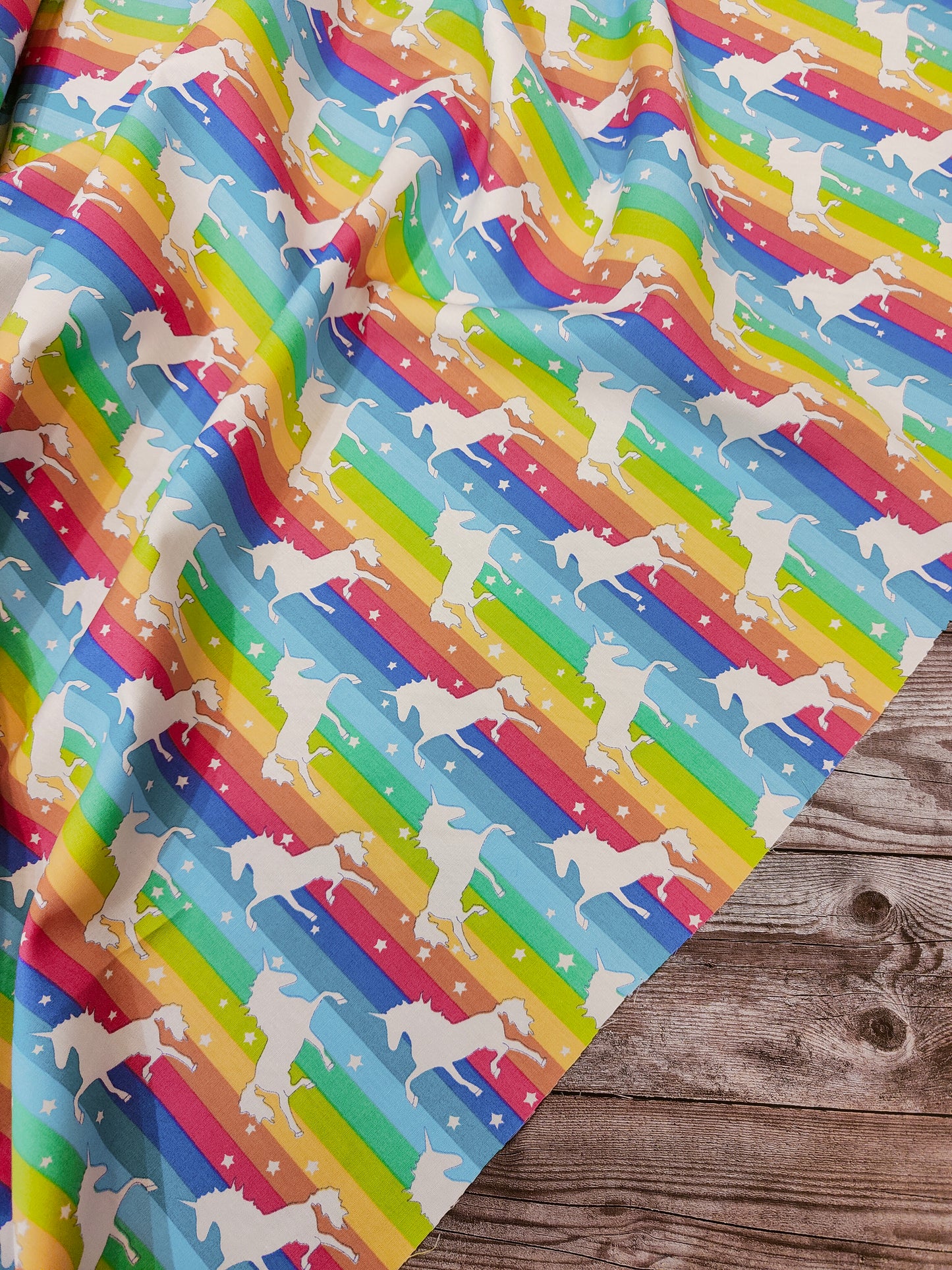 Bright Unicorns Cotton Poplin