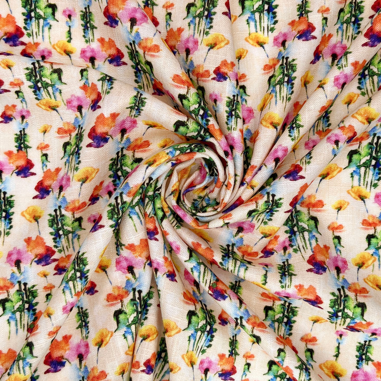 Pretty Floral Viscose Linen