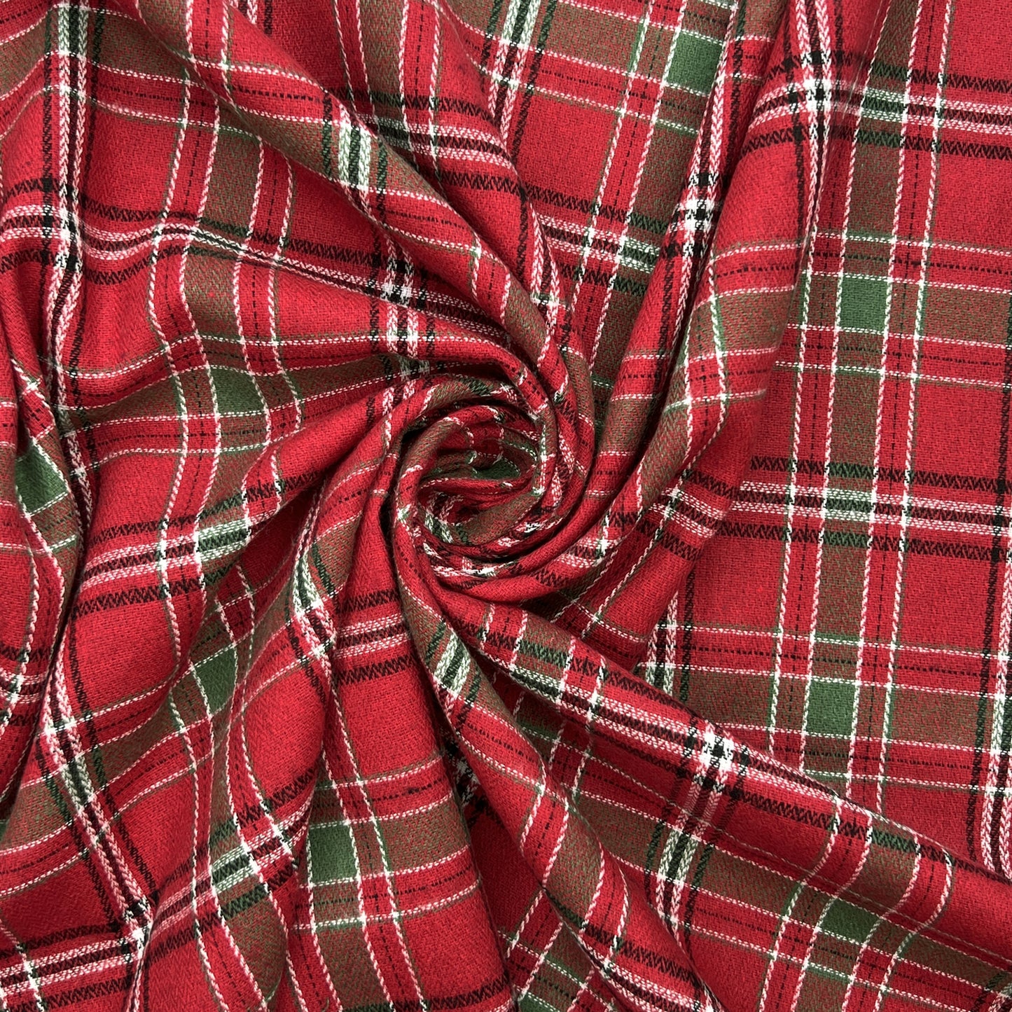 Brushed Red Tartan Cotton