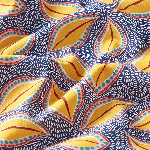 African Leaves on Royal Blue Cotton Poplin