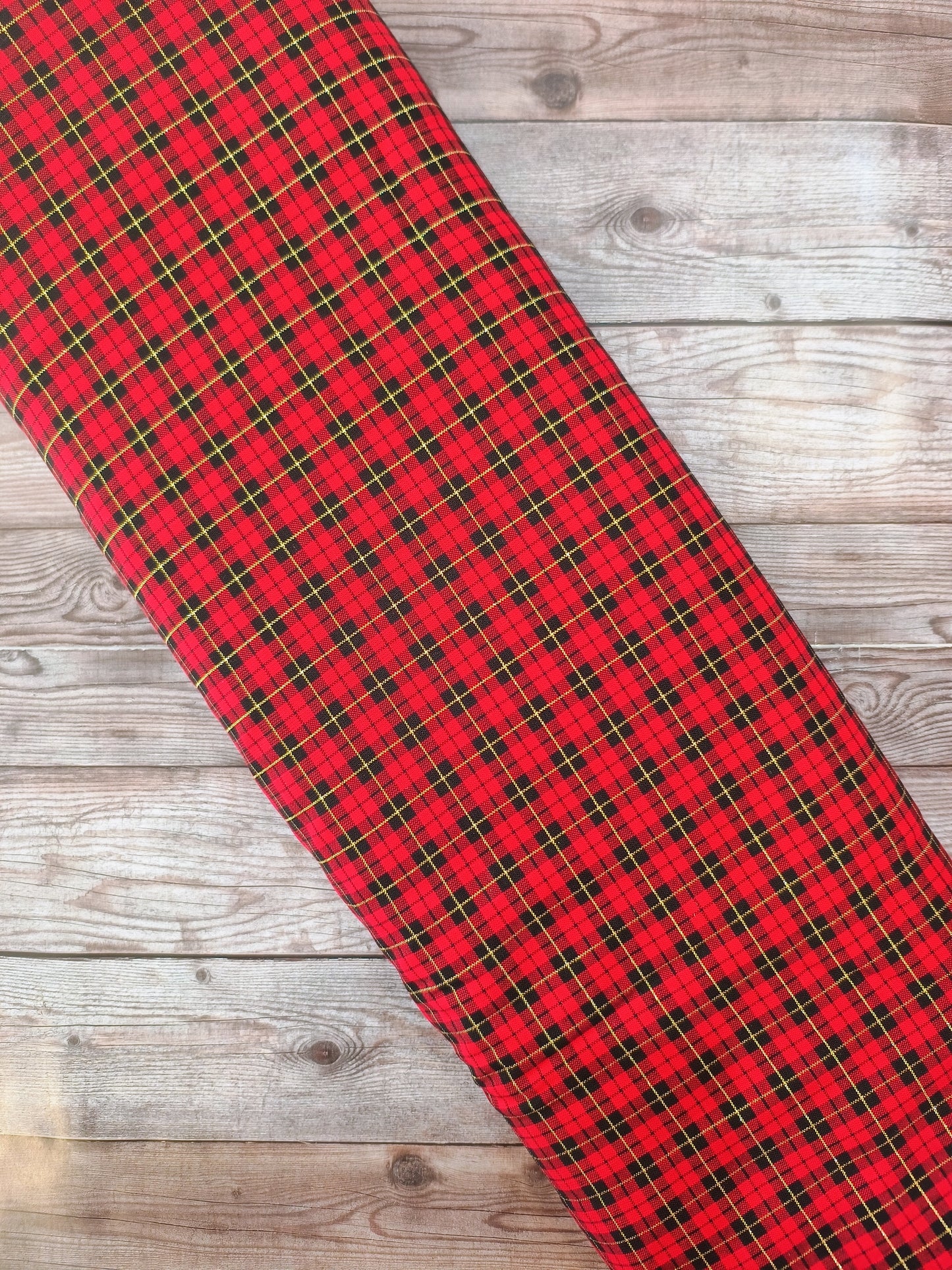 Red Metallic Tartan Cotton