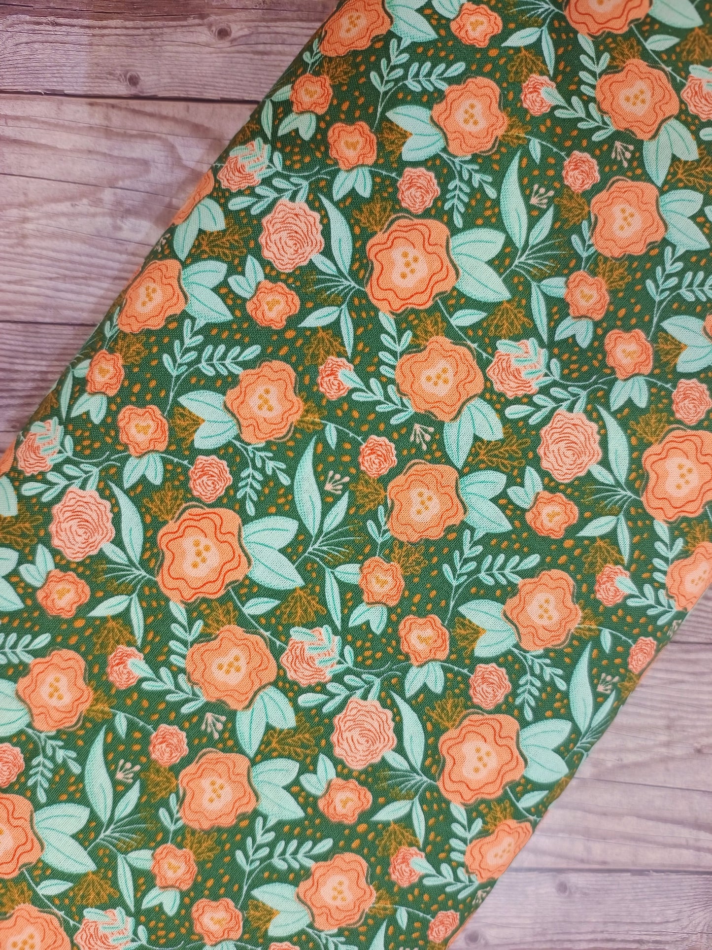 Evening in Paris Floral Green Cotton