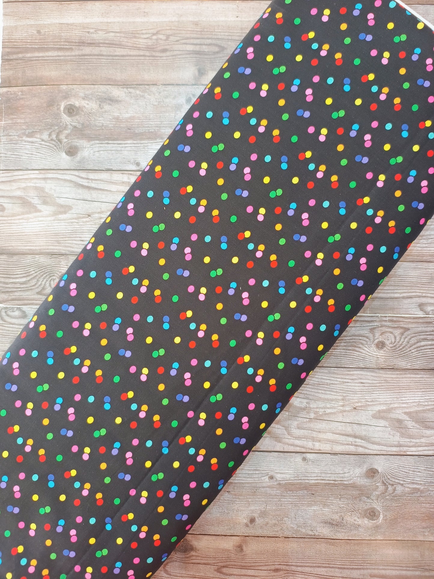 Multi Spots on Black Cotton