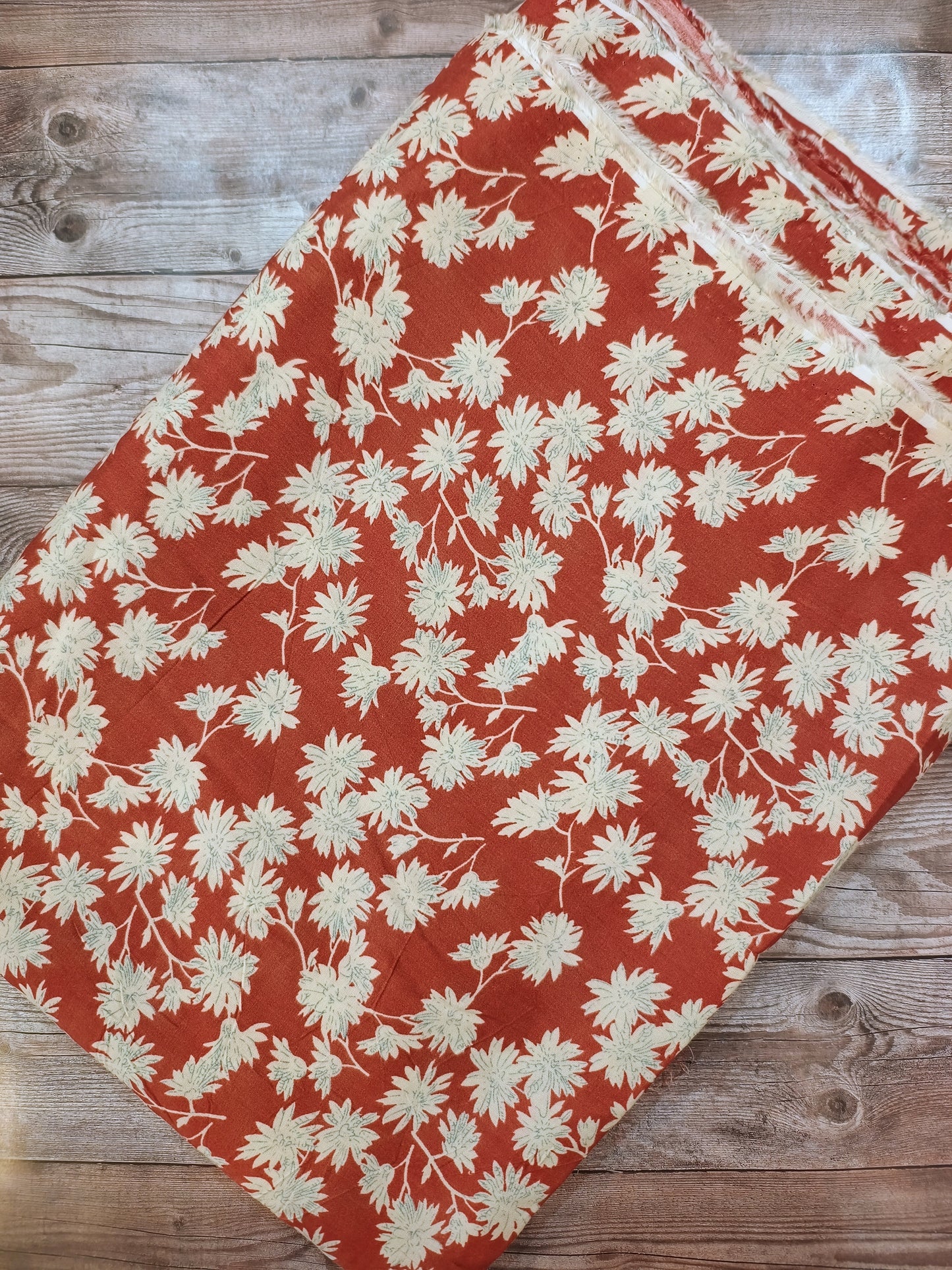 Floral on Rust Viscose