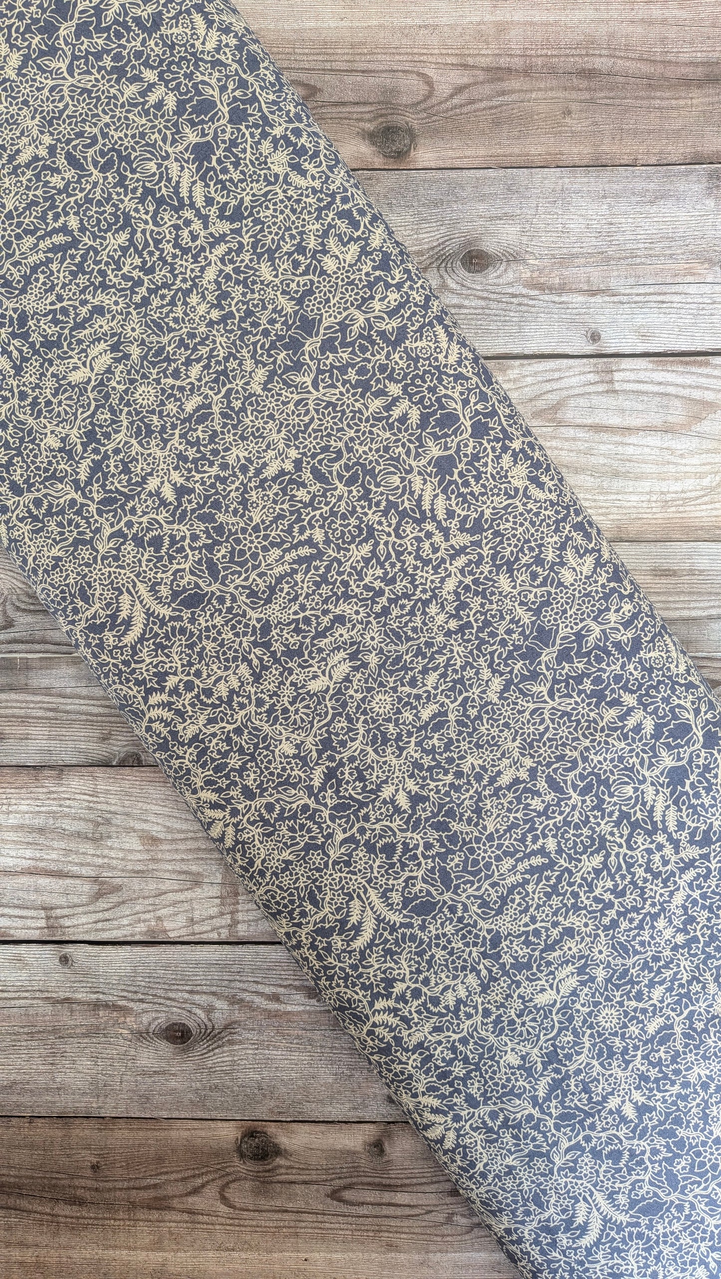 Blue Floral Supima Cotton Lawn