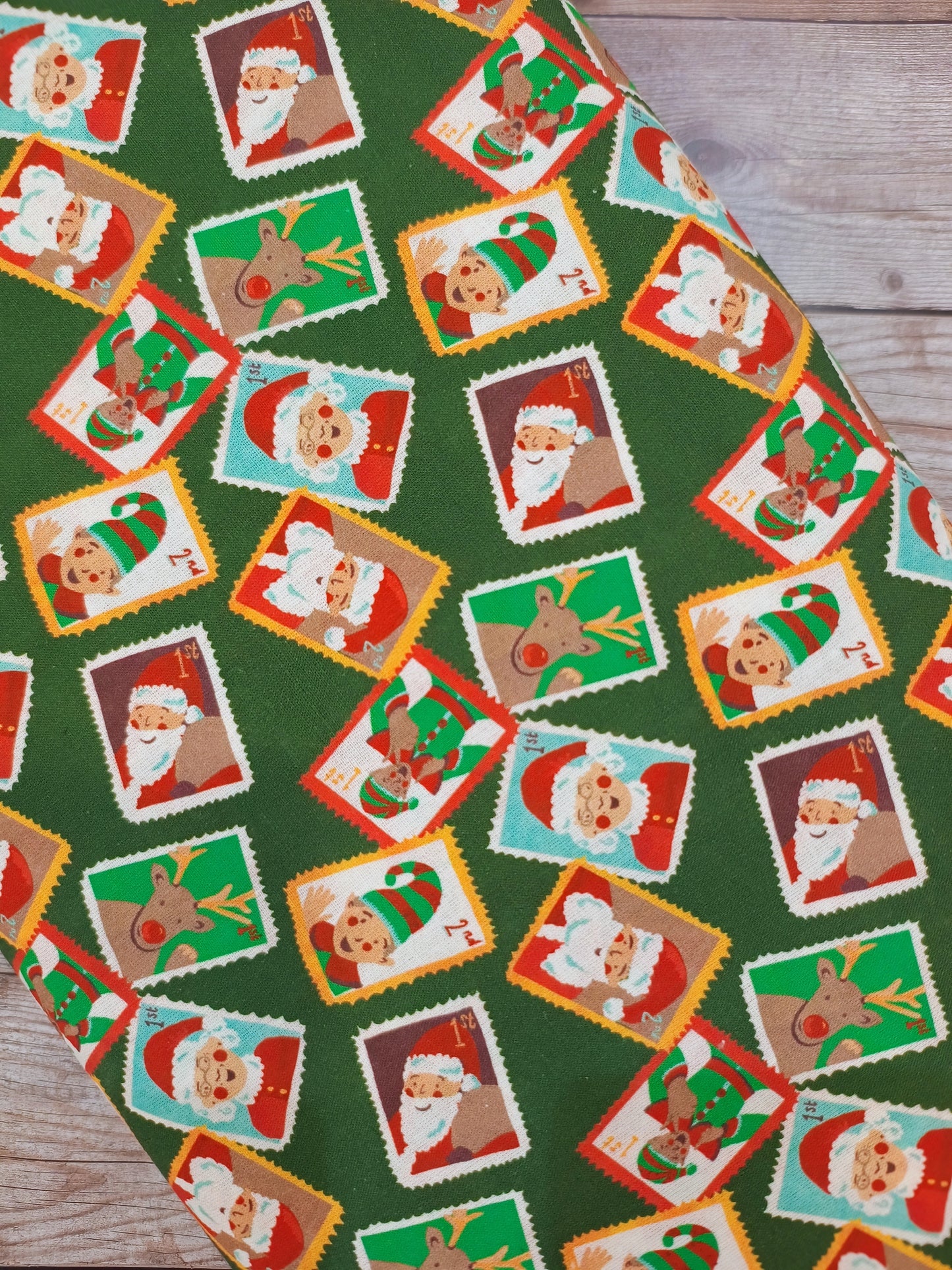 Santa's Stamps Cotton