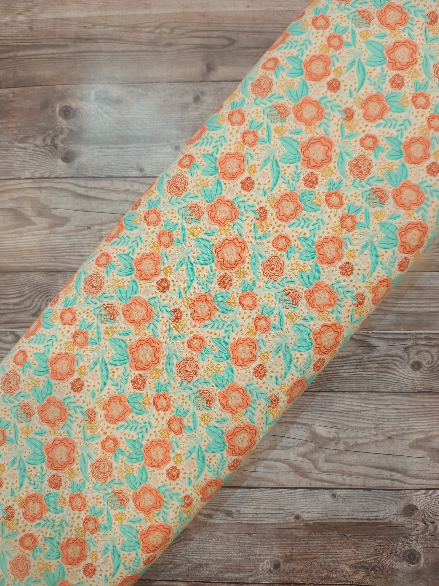 Evening in Paris Floral Cream Cotton