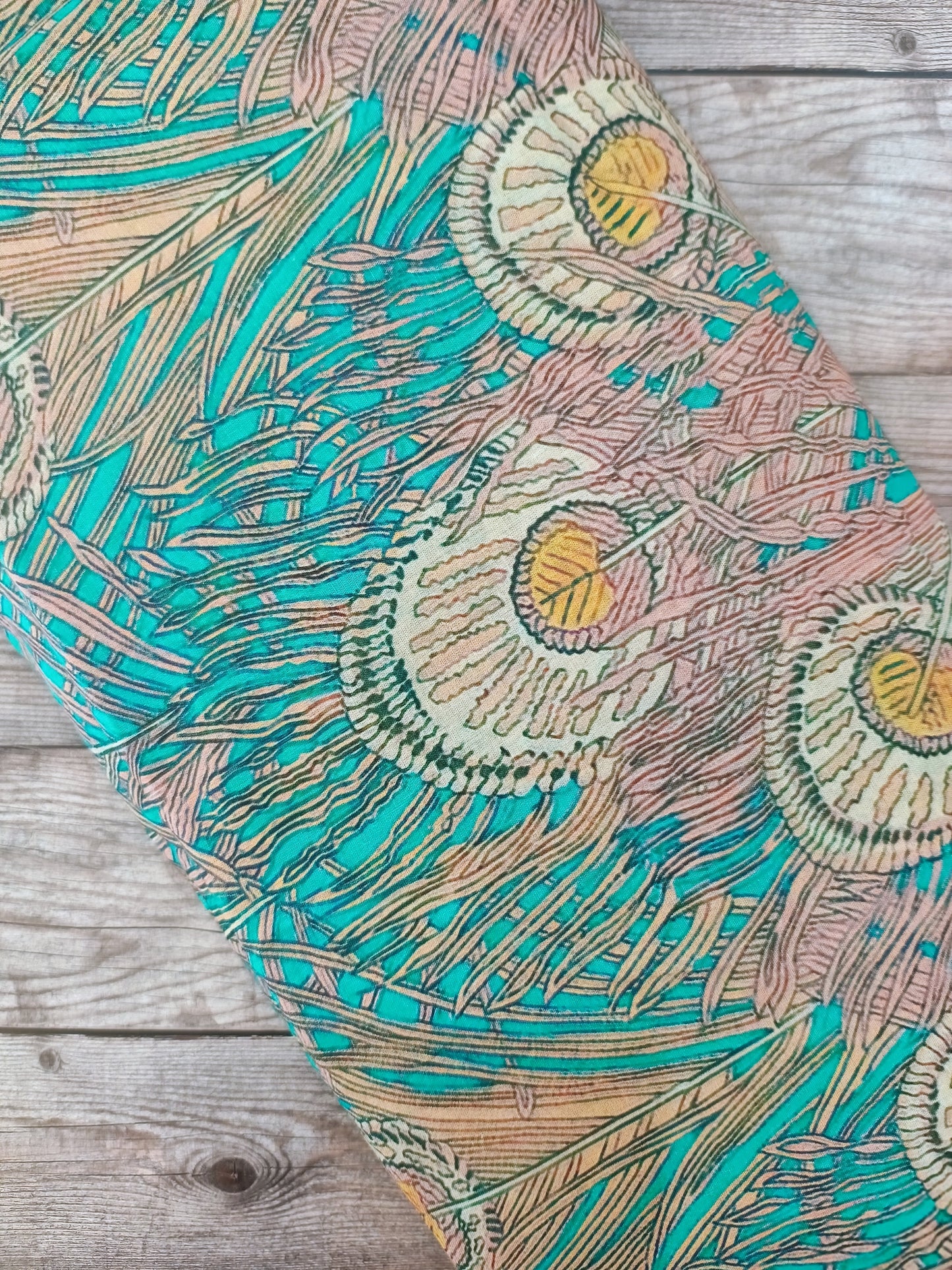 Peacock Feathers Cotton Lawn