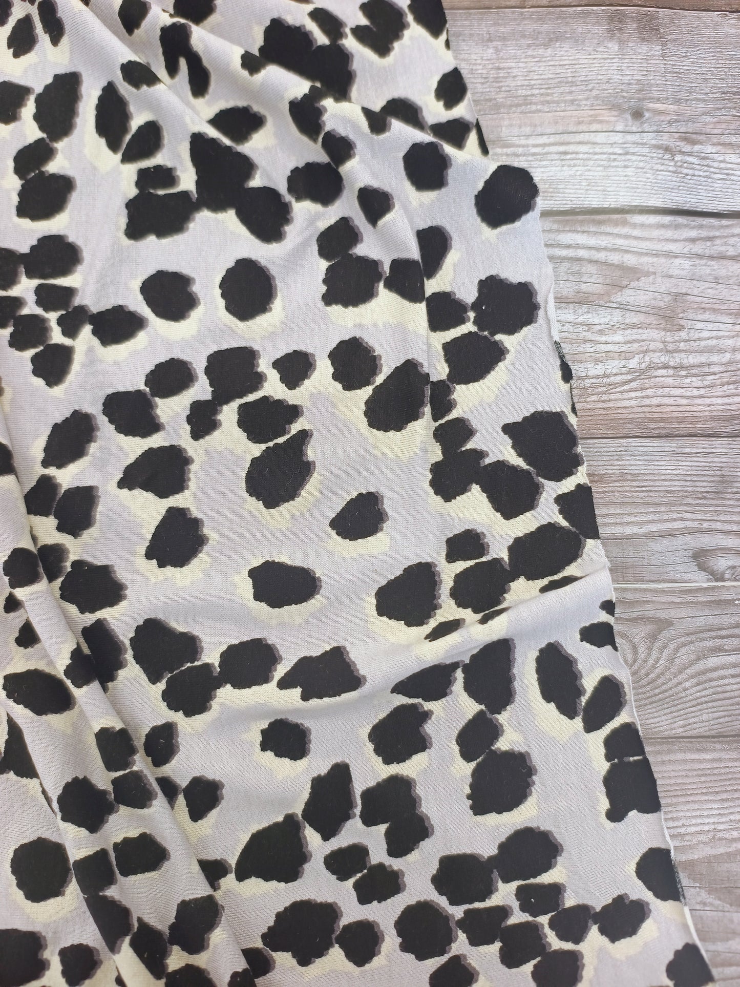 Silver Leopard Print Viscose Jersey