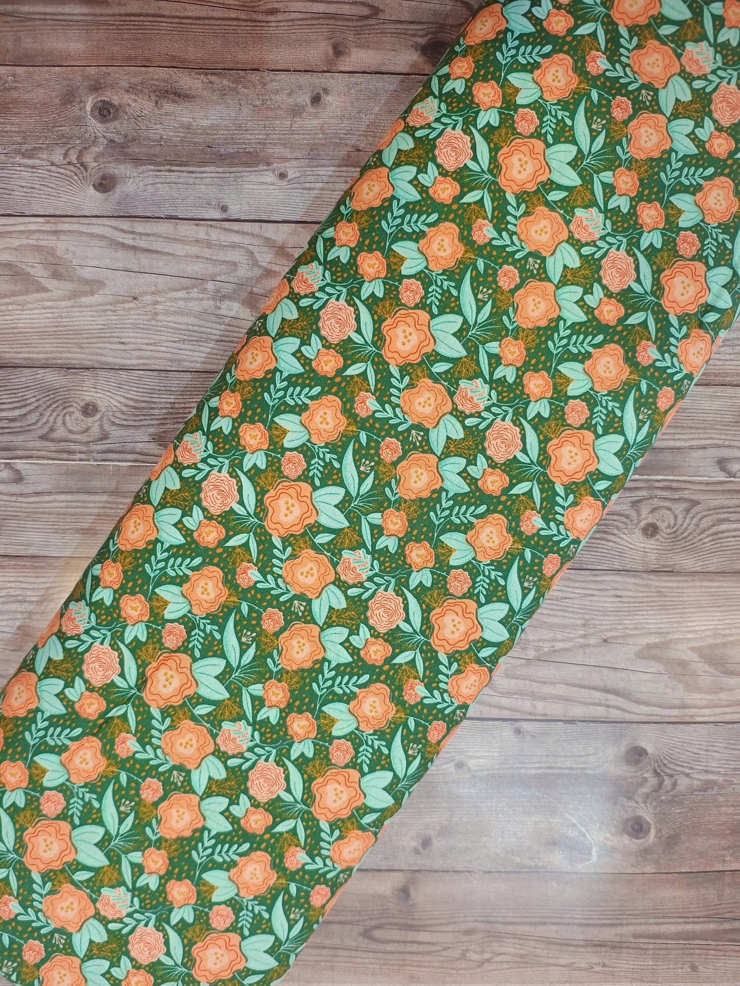 Evening in Paris Floral Green Cotton
