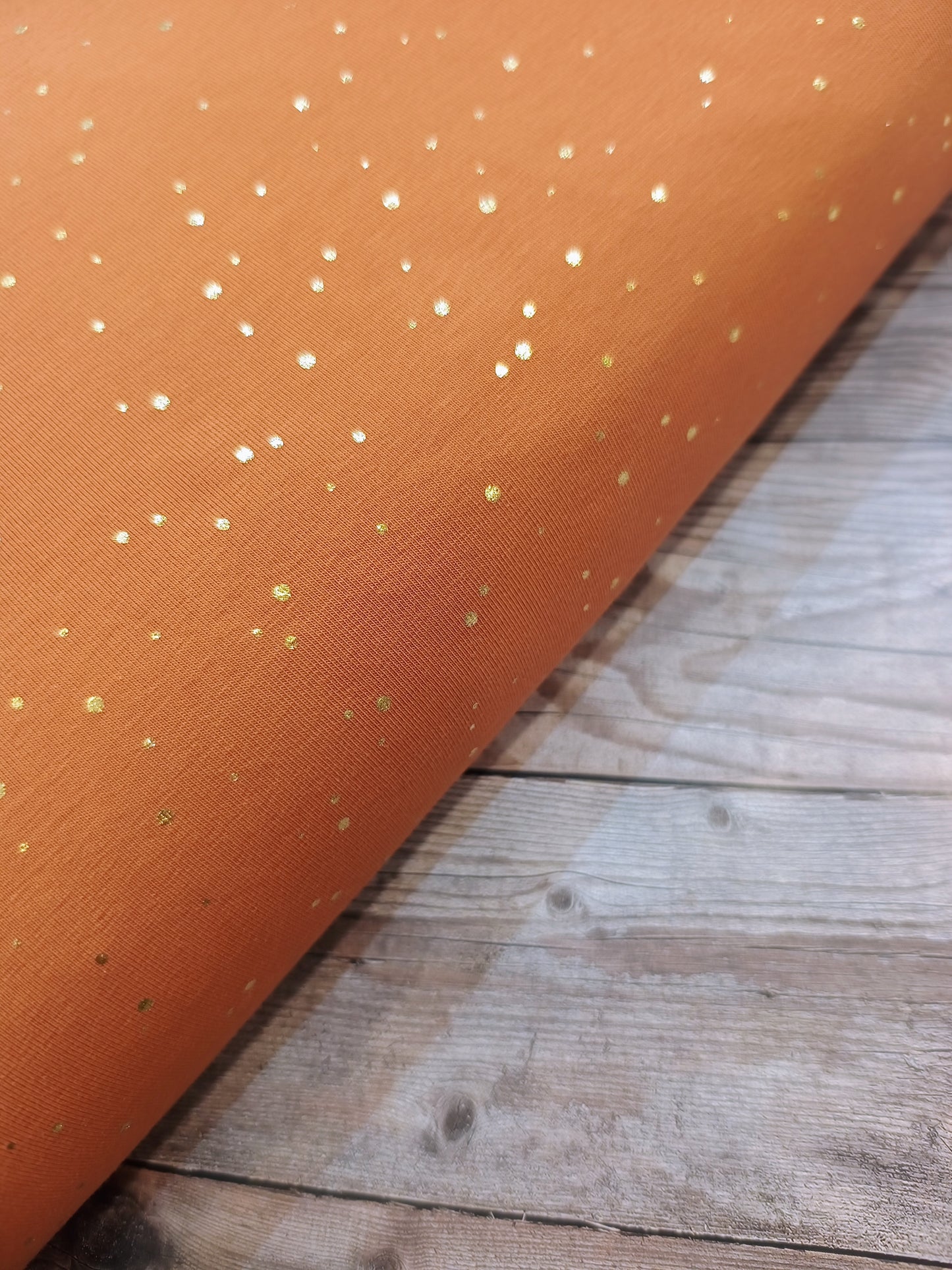Gold Metallic Spot Cotton Jersey