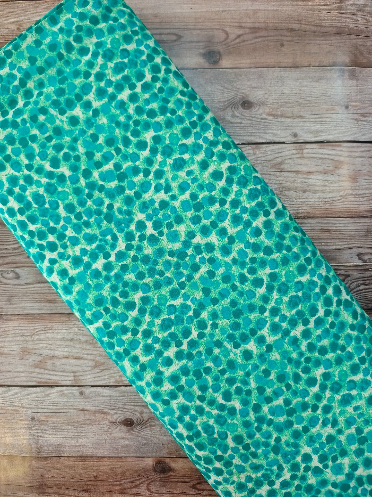 Teal Spots Cotton