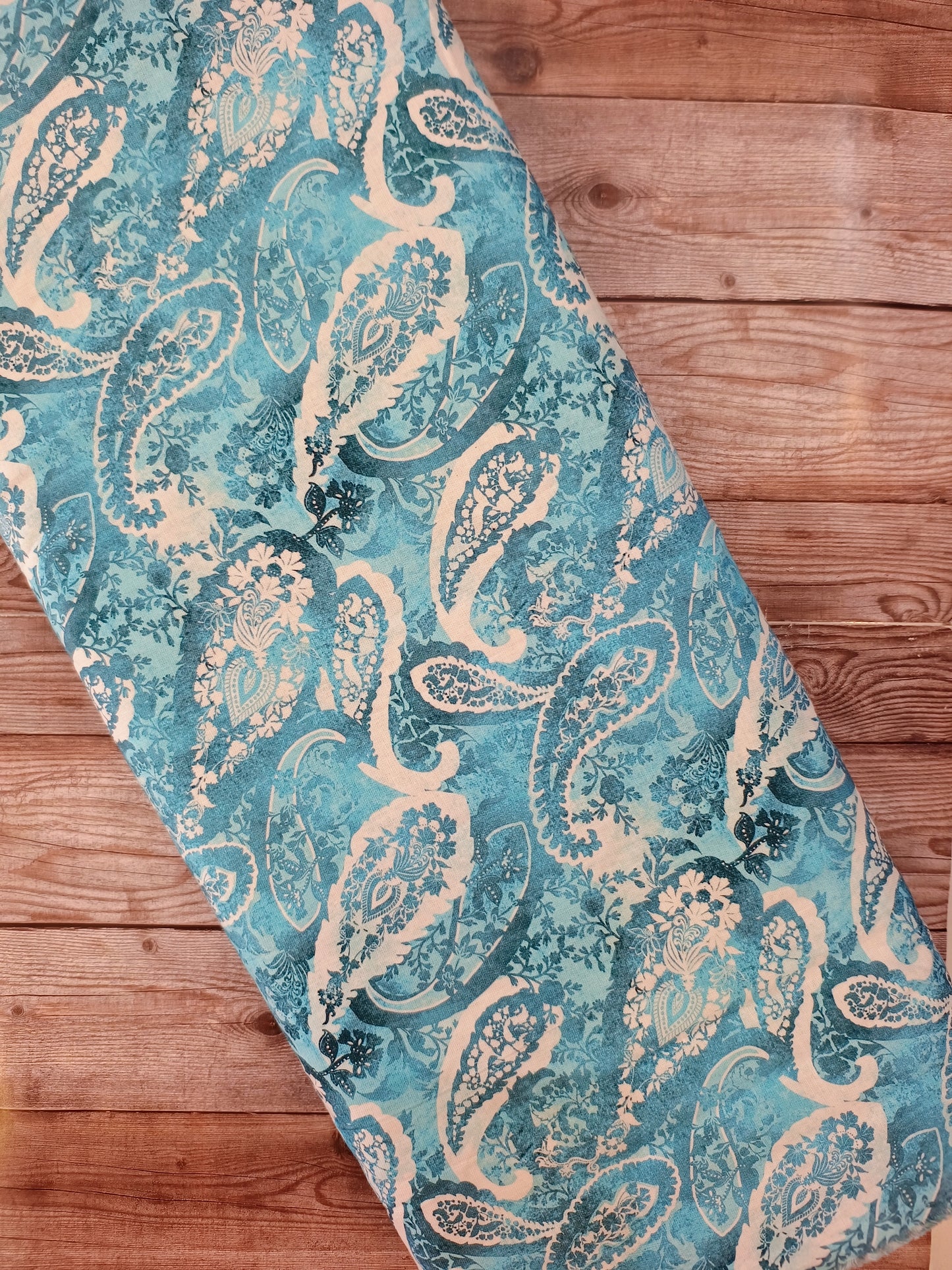 Turquoise Blue Paisley Cotton