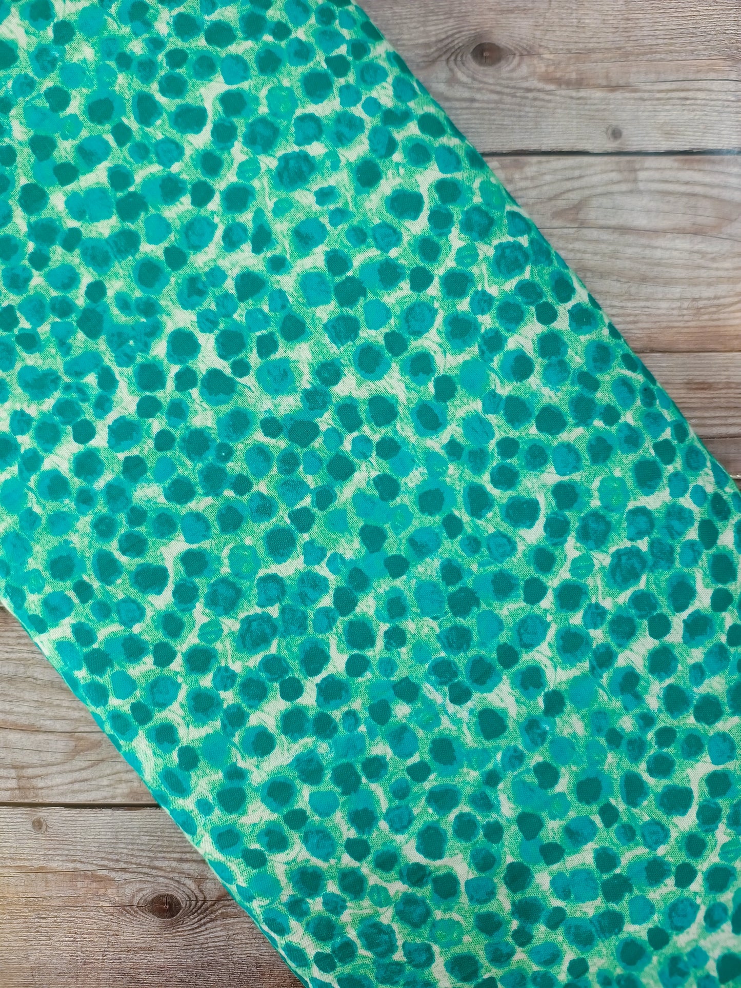 Teal Spots Cotton