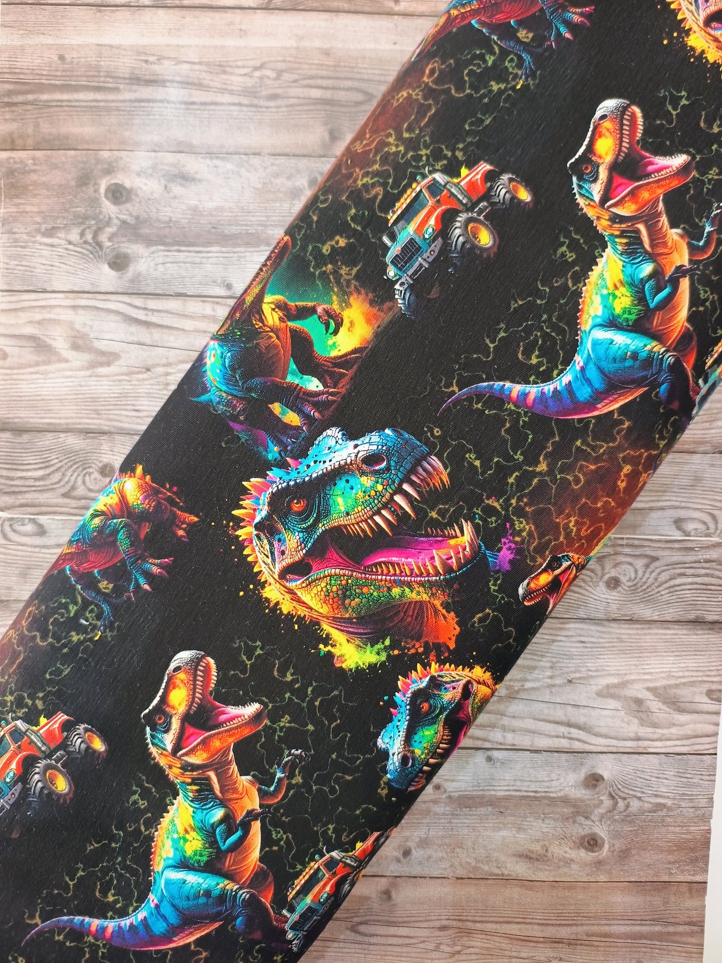 Dinosaur and Trucks French Terry