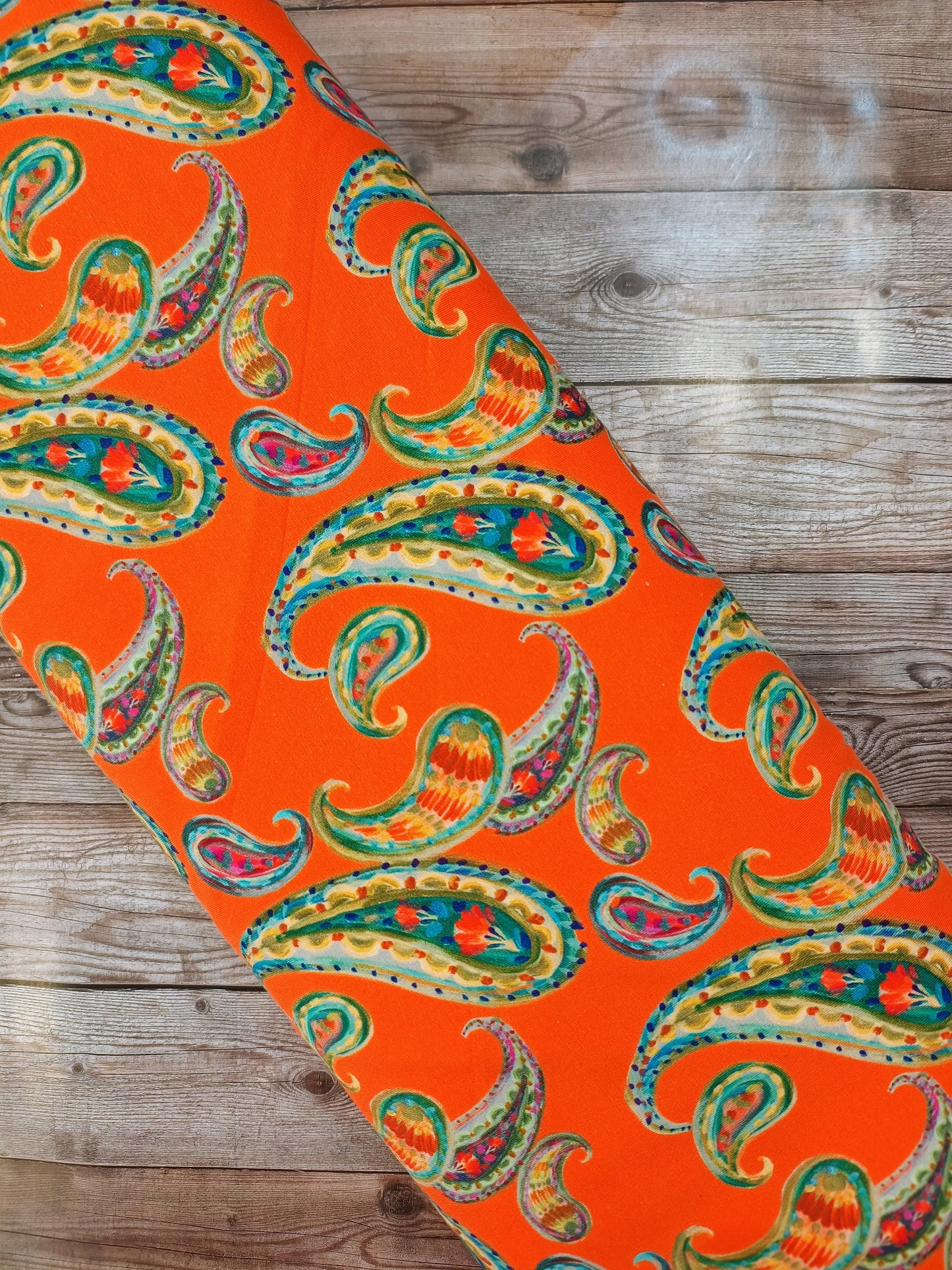 Orange Paisley Cotton Jersey