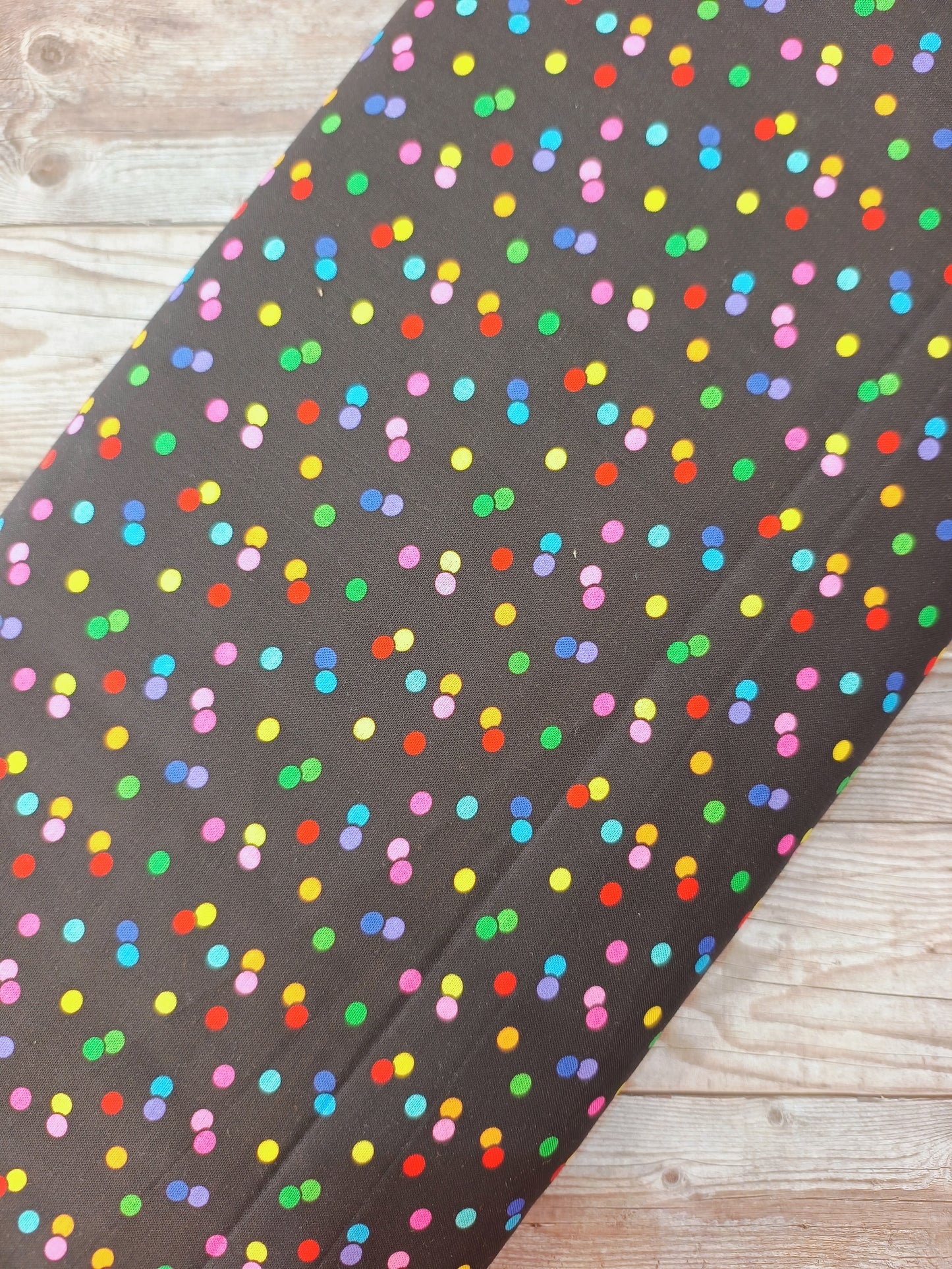 Multi Spots on Black Cotton